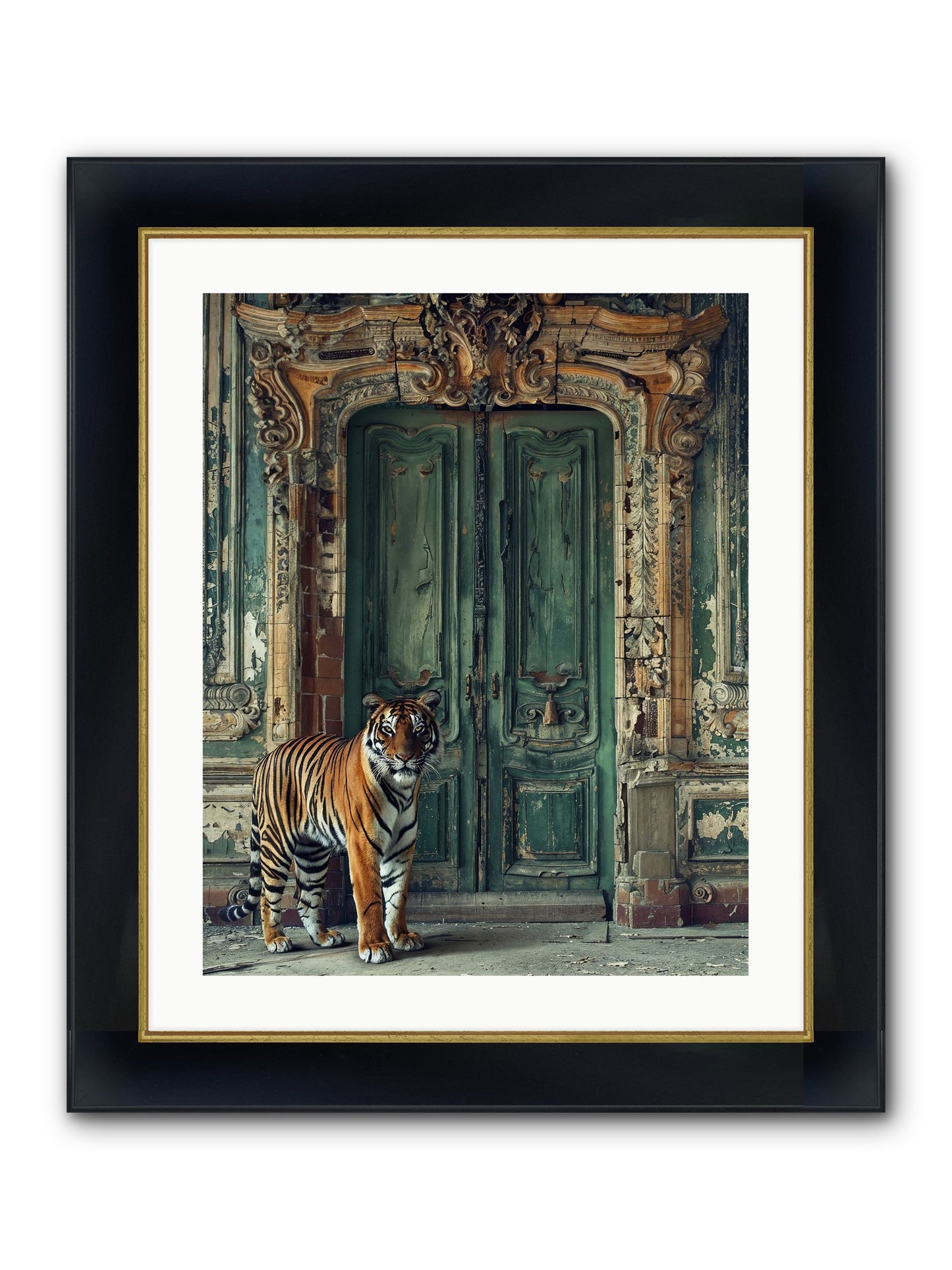 Keeper Of The Peridot Gates Framed Print - Wide Black w/Gold 20x25