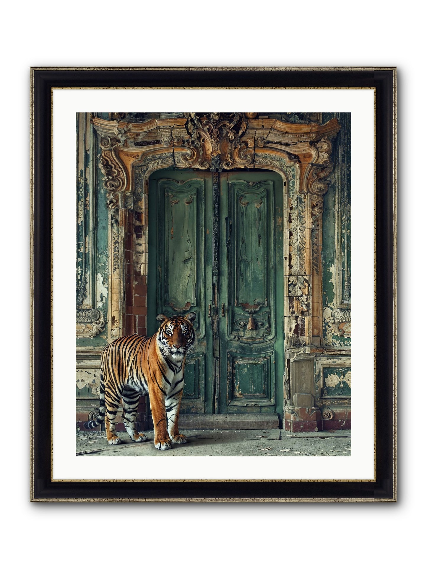 Keeper Of The Peridot Gates Framed Print - Black & Gold 24x30