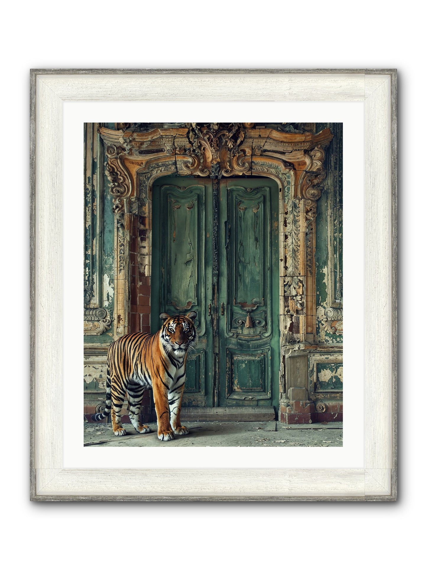 Keeper Of The Peridot Gates Framed Print - Driftwood White 24x30