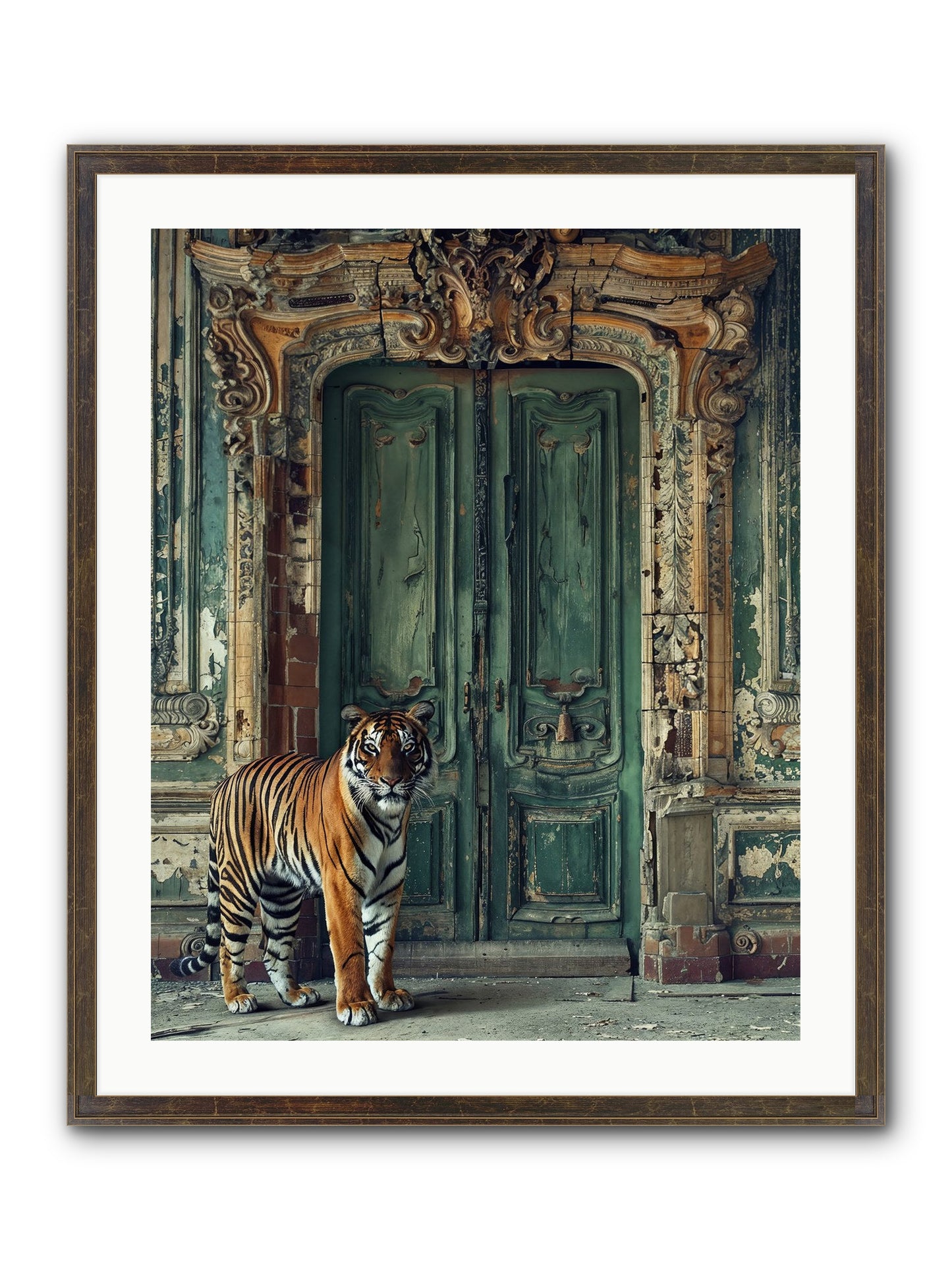 Keeper Of The Peridot Gates Framed Print - Slimwoods Black/Gold 24x30