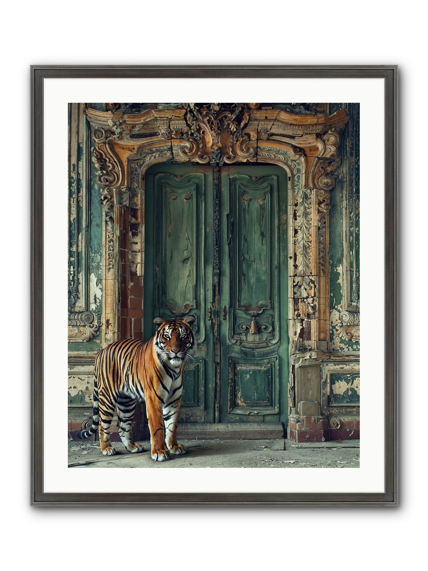 Keeper Of The Peridot Gates Framed Print - Slimwoods Black/Silver 24x30