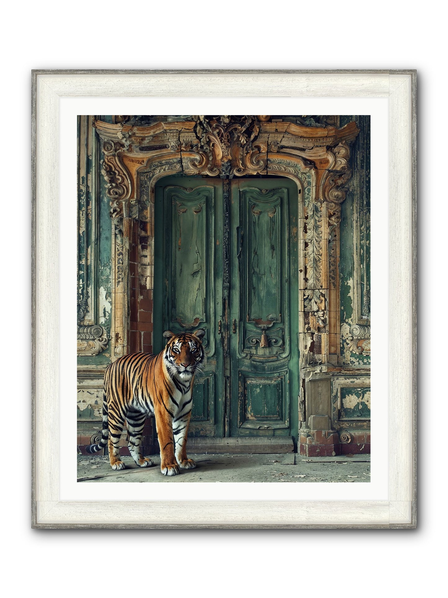Keeper Of The Peridot Gates Framed Print - Driftwood White 32x40