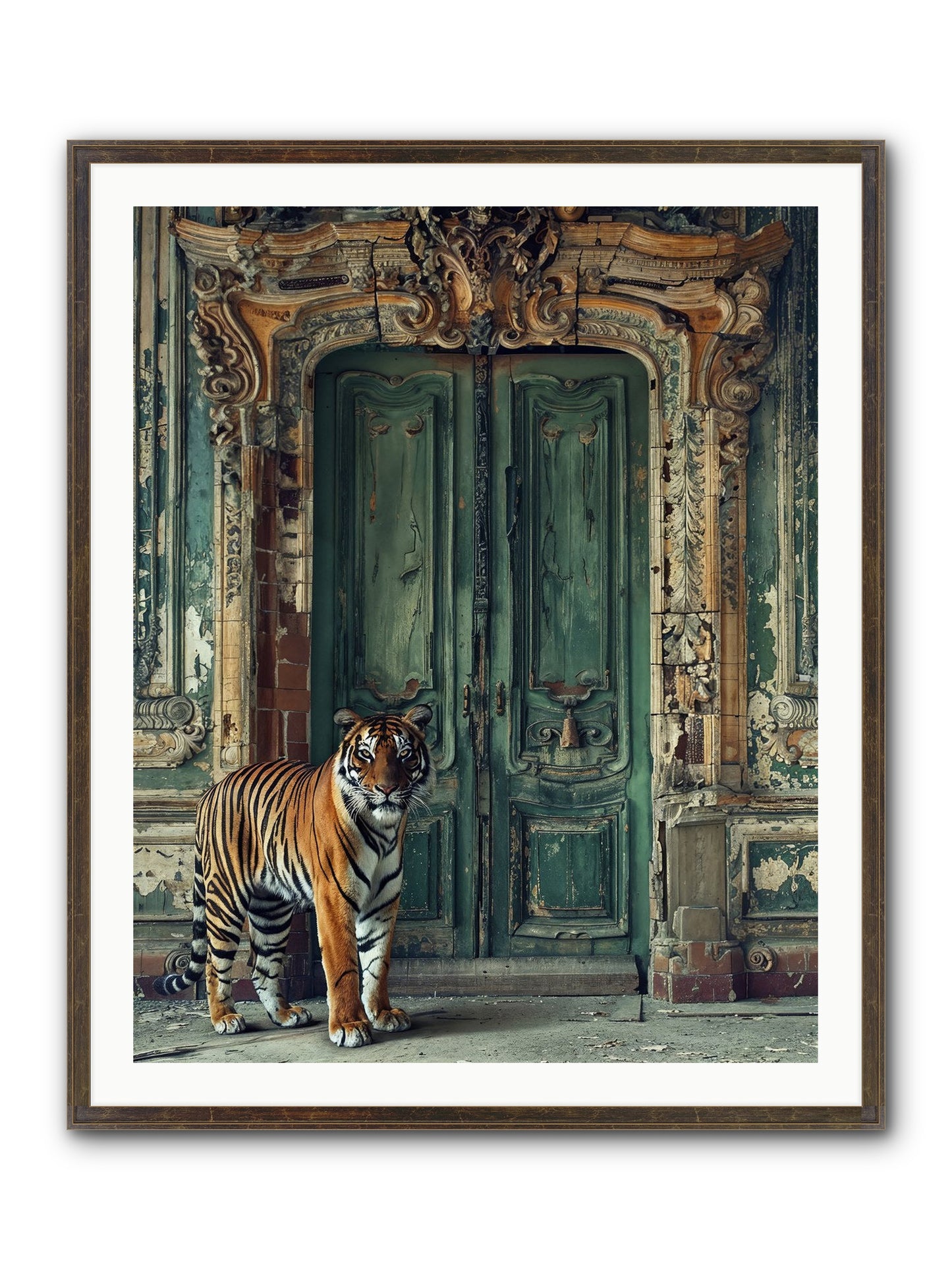 Keeper Of The Peridot Gates Framed Print - Slimwoods Black/Gold 32x40