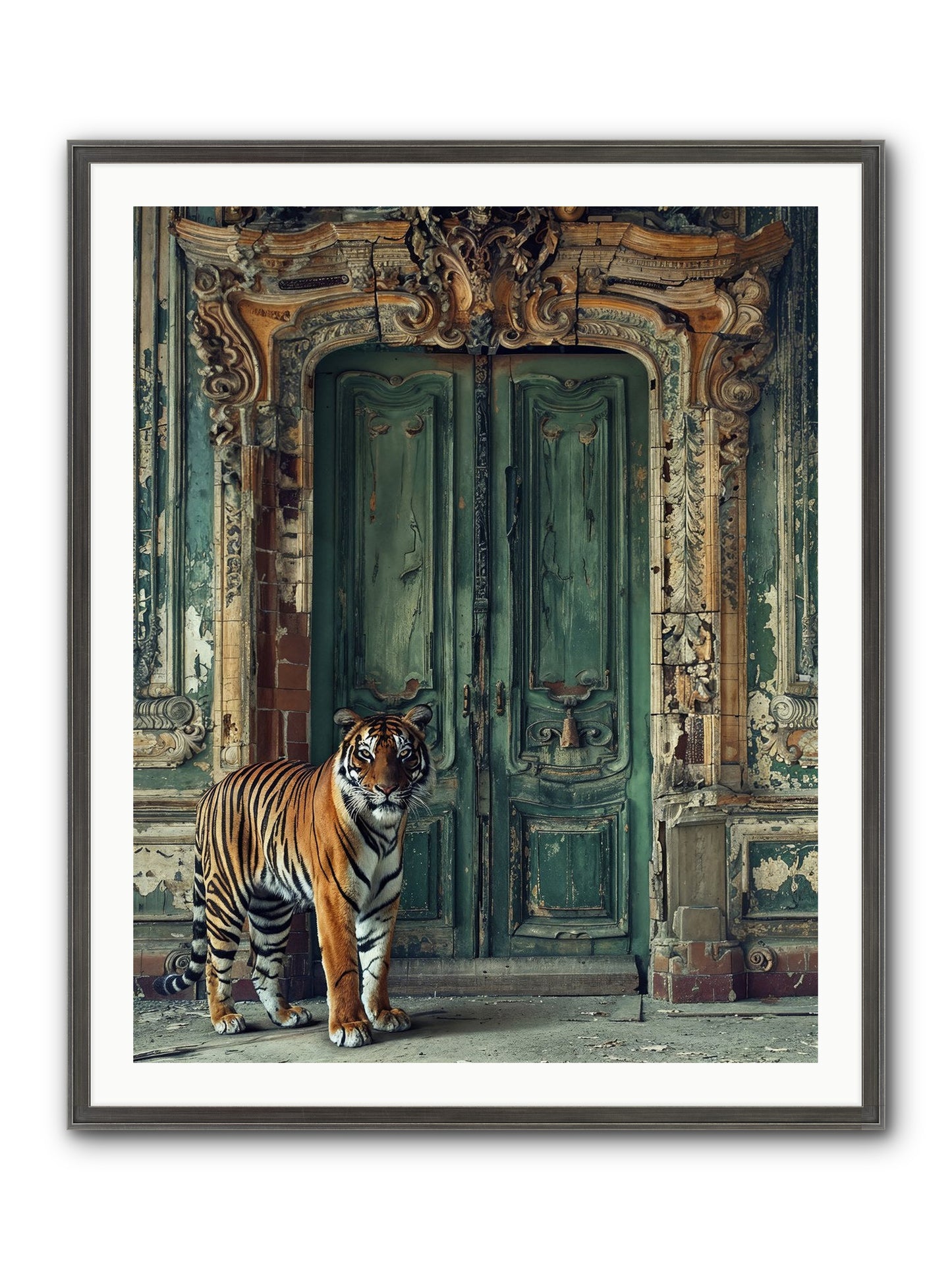 Keeper Of The Peridot Gates Framed Print - Slimwoods Black/Silver 32x40