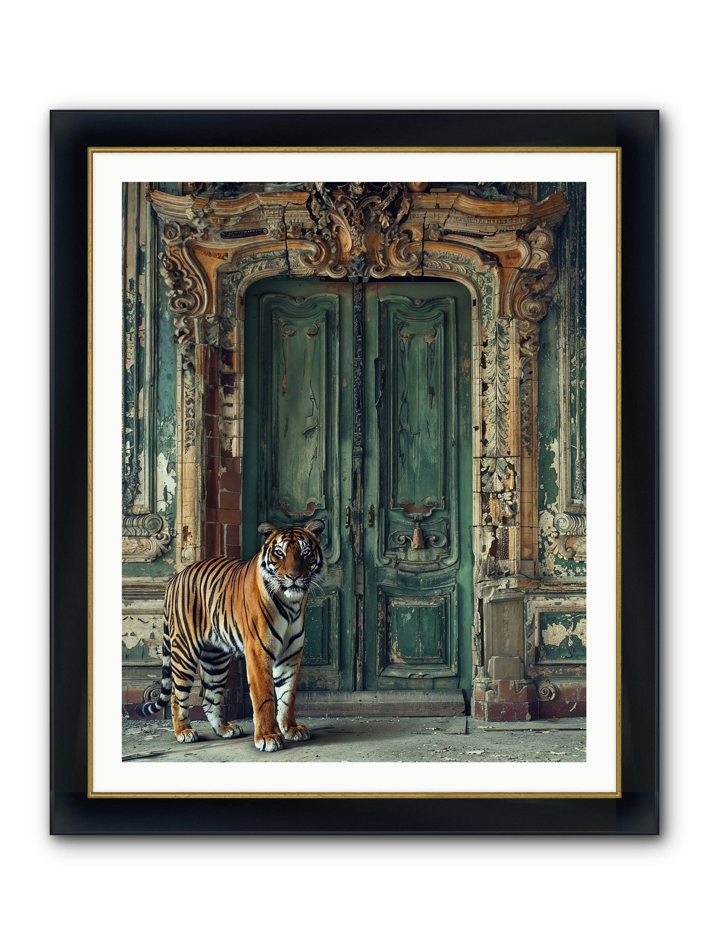 Keeper Of The Peridot Gates Framed Print - Wide Black w/Gold 32x40