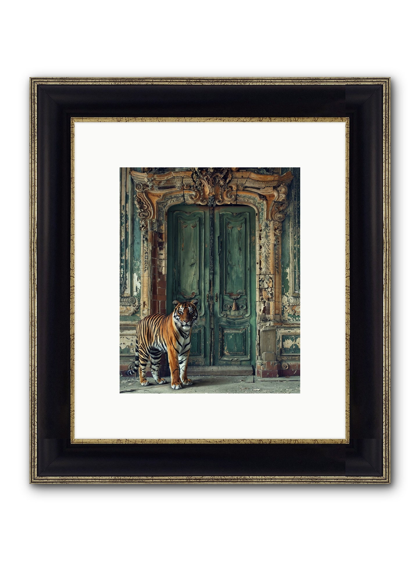 Keeper Of The Peridot Gates Framed Print - Black & Gold 8x10