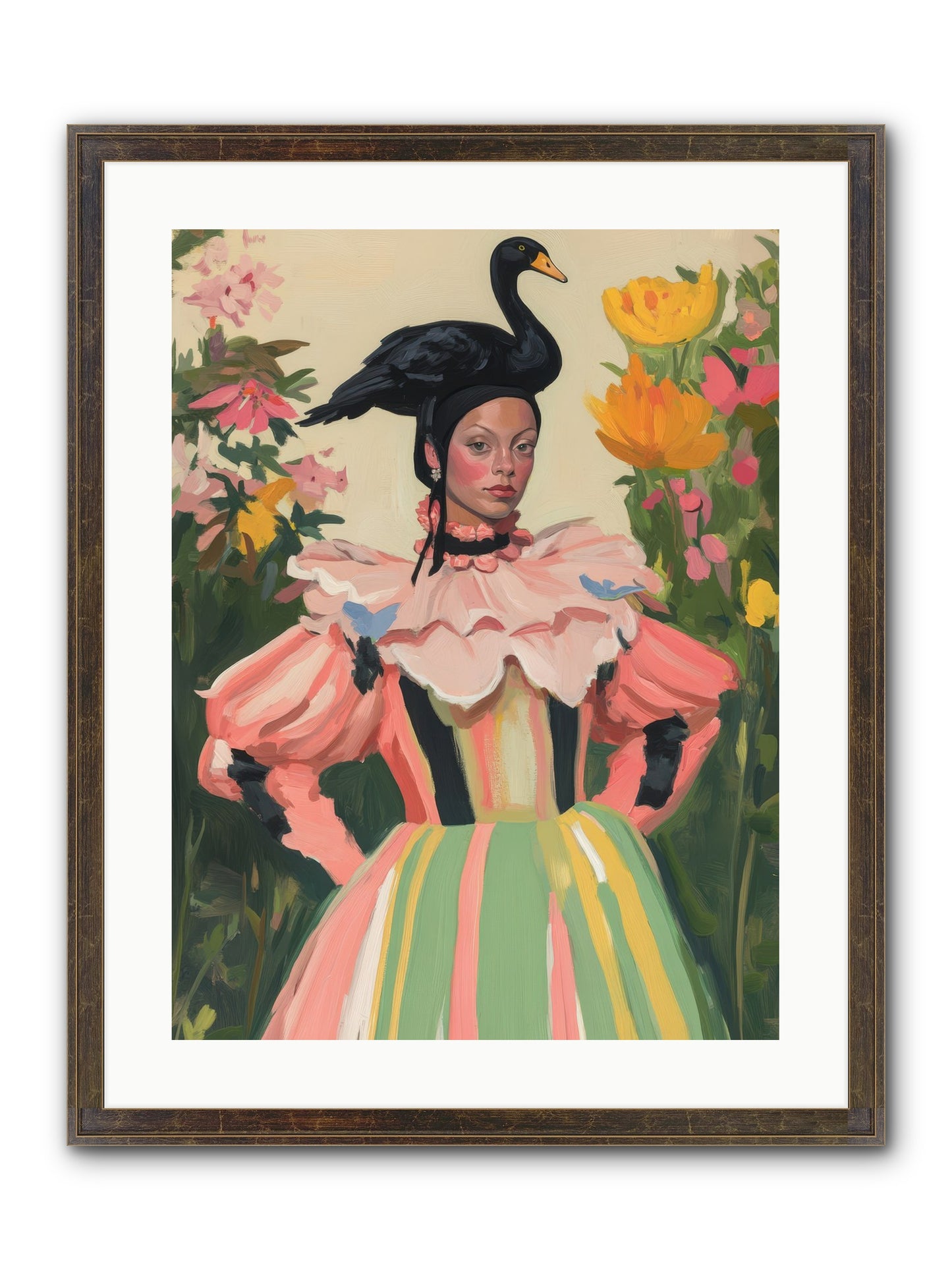 Keeper Of Wild Wings Framed Print - Slimwoods Black/Gold 18x24