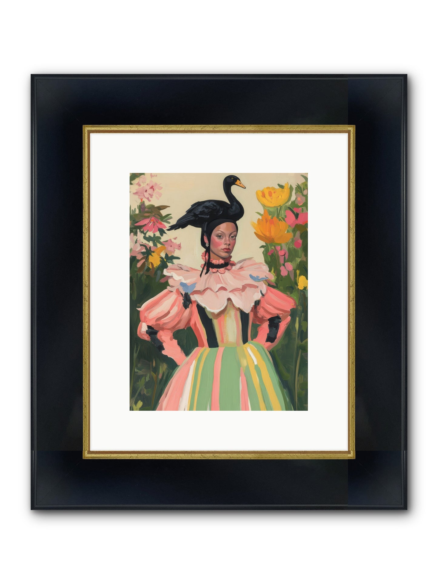 Keeper Of Wild Wings Framed Print - Wide Black w/Gold 9x12
