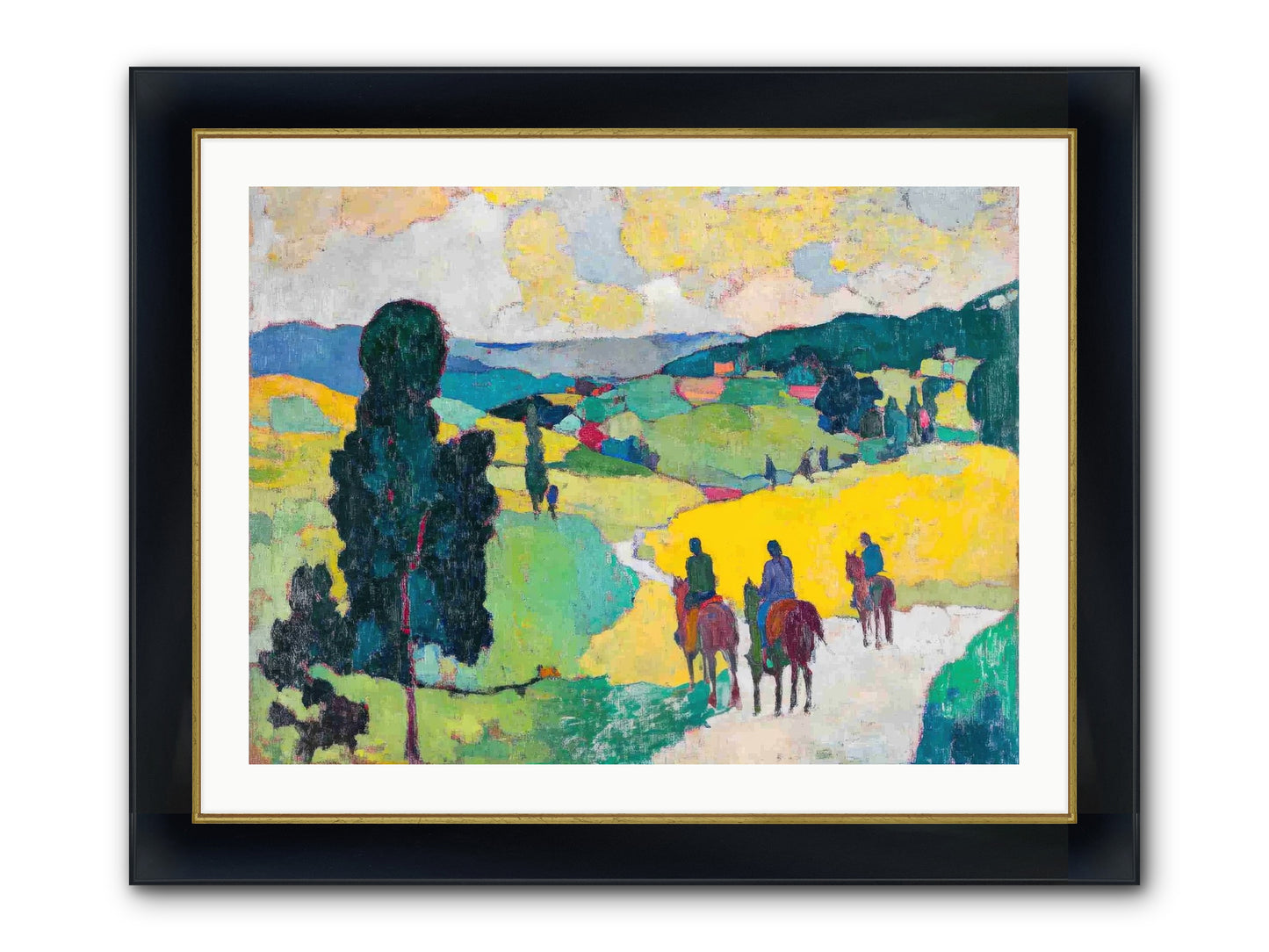 Keepers Of Horizons Framed Print - Wide Black w/Gold 32x24