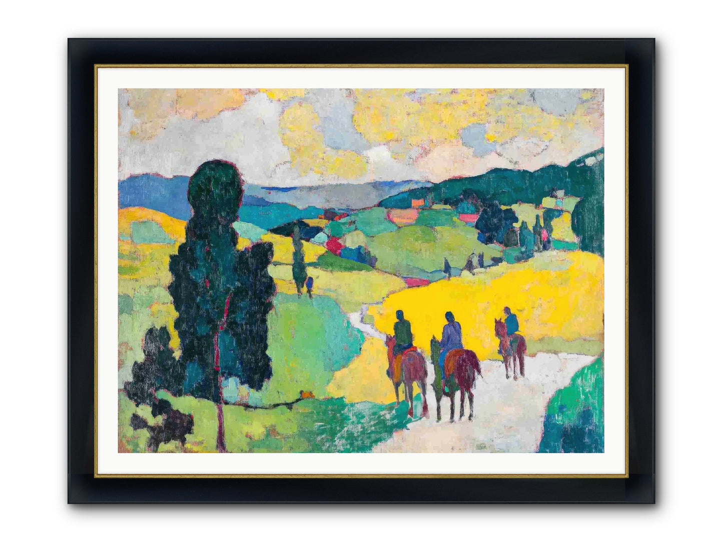Keepers Of Horizons Framed Print - Wide Black w/Gold 48x36