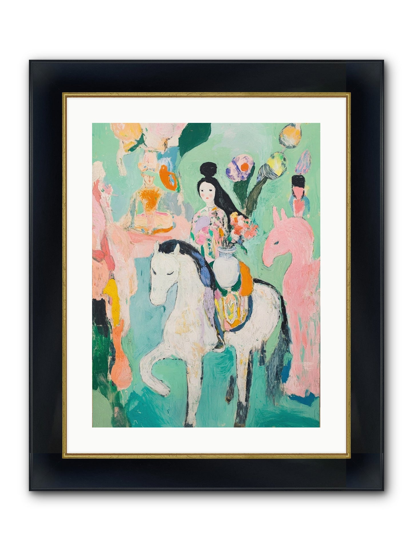 Kent Gardens Framed Print - Wide Black w/Gold 18x24