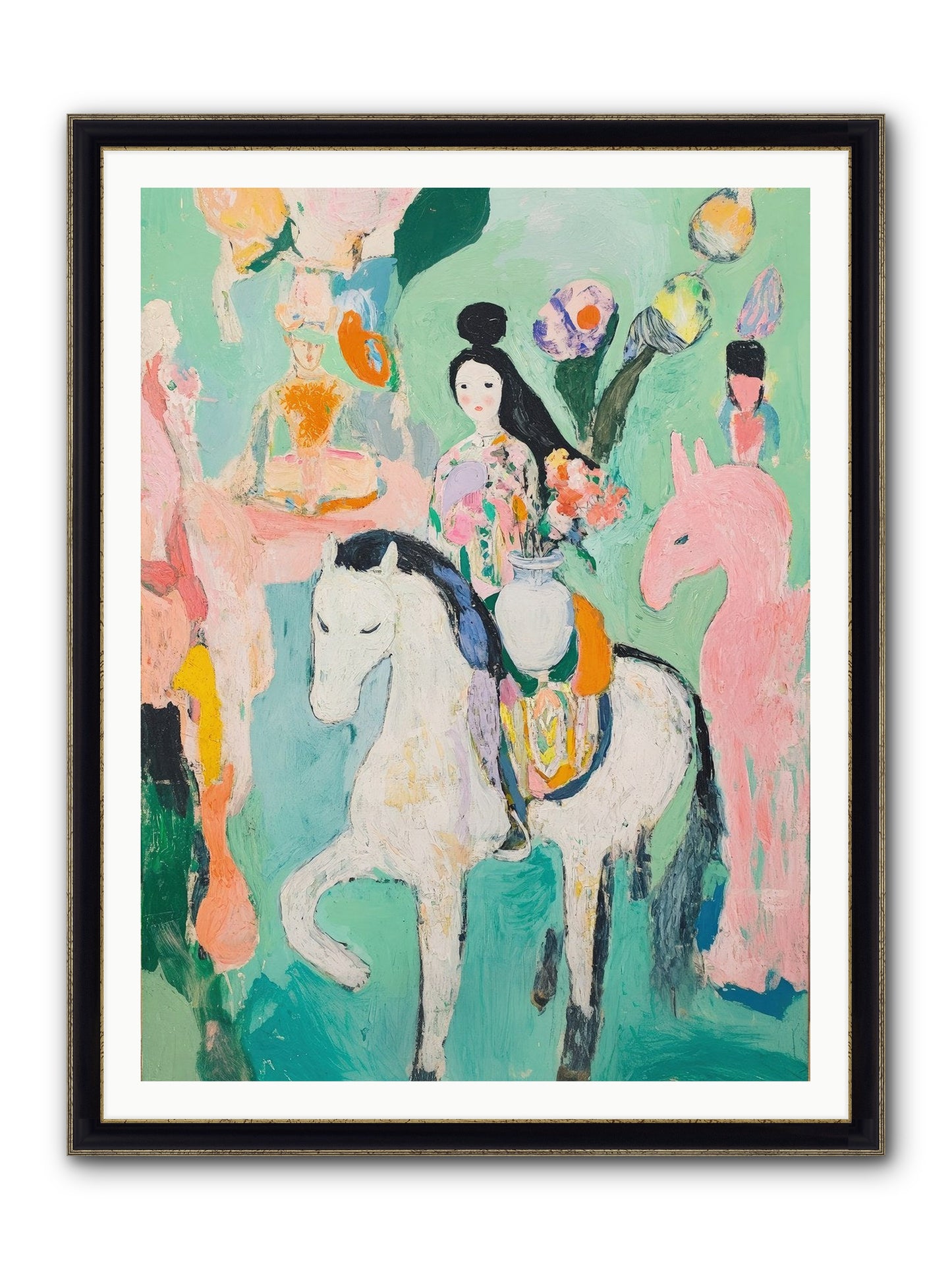Kent Gardens Framed Print - Black & Gold 36x48