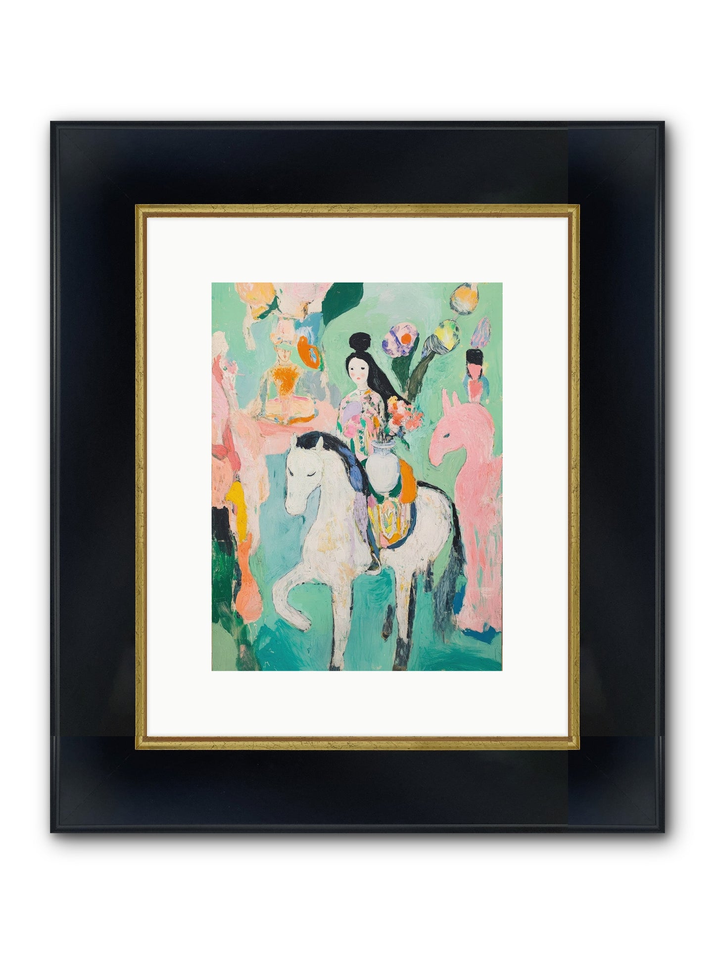 Kent Gardens Framed Print - Wide Black w/Gold 9x12