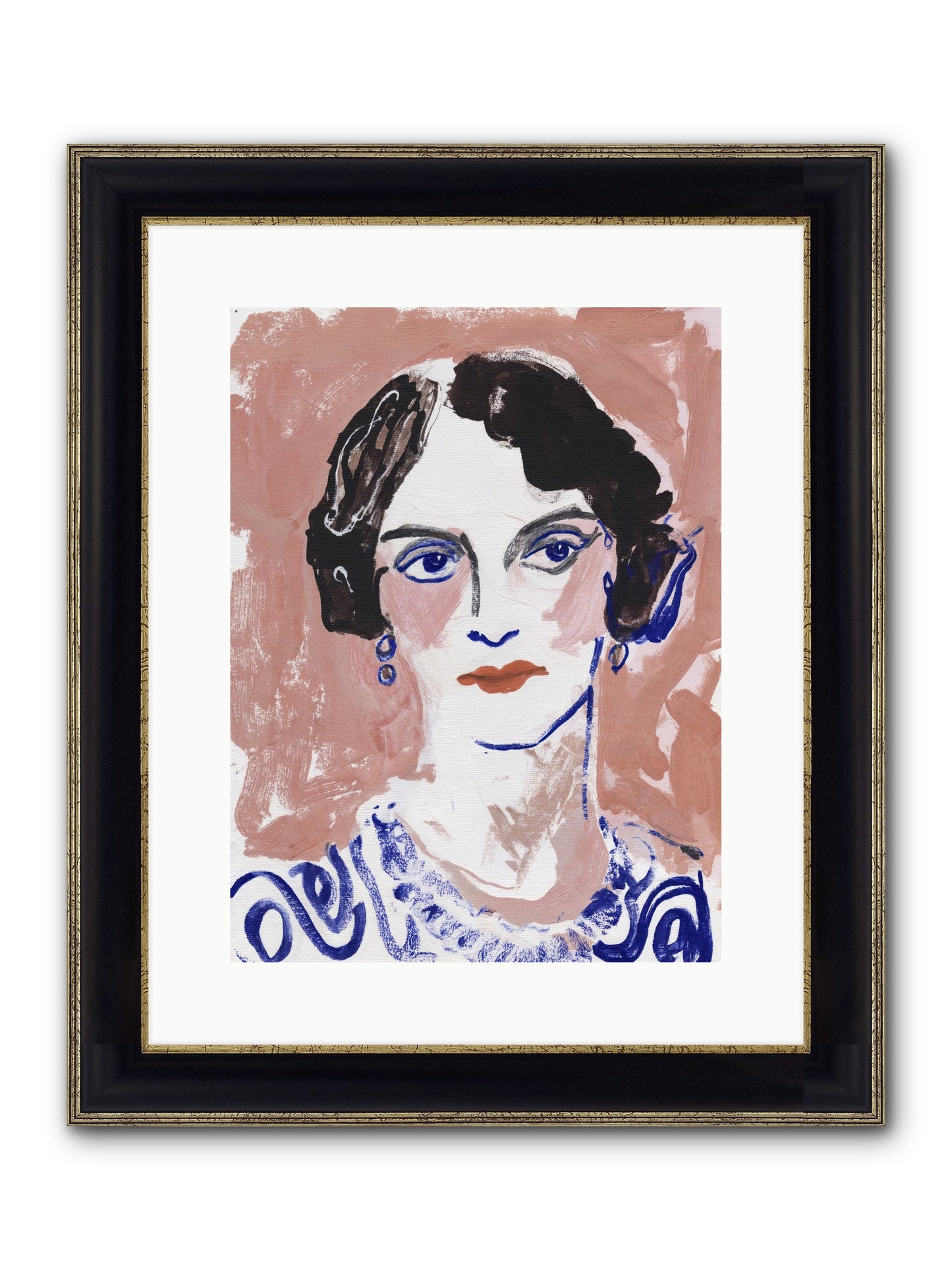 Kept Her Own Counsel Framed Print - Black & Gold 12x16