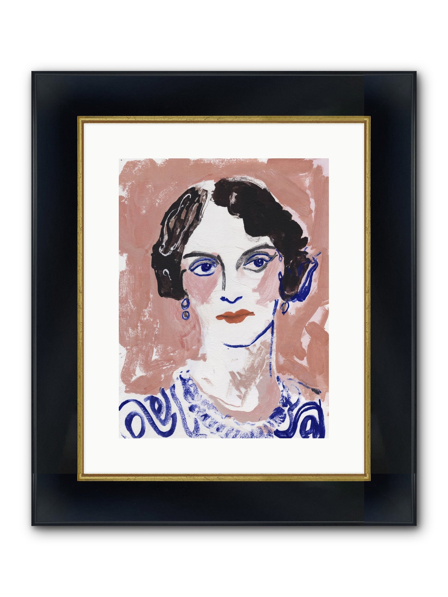 Kept Her Own Counsel Framed Print - Wide Black w/Gold 12x16