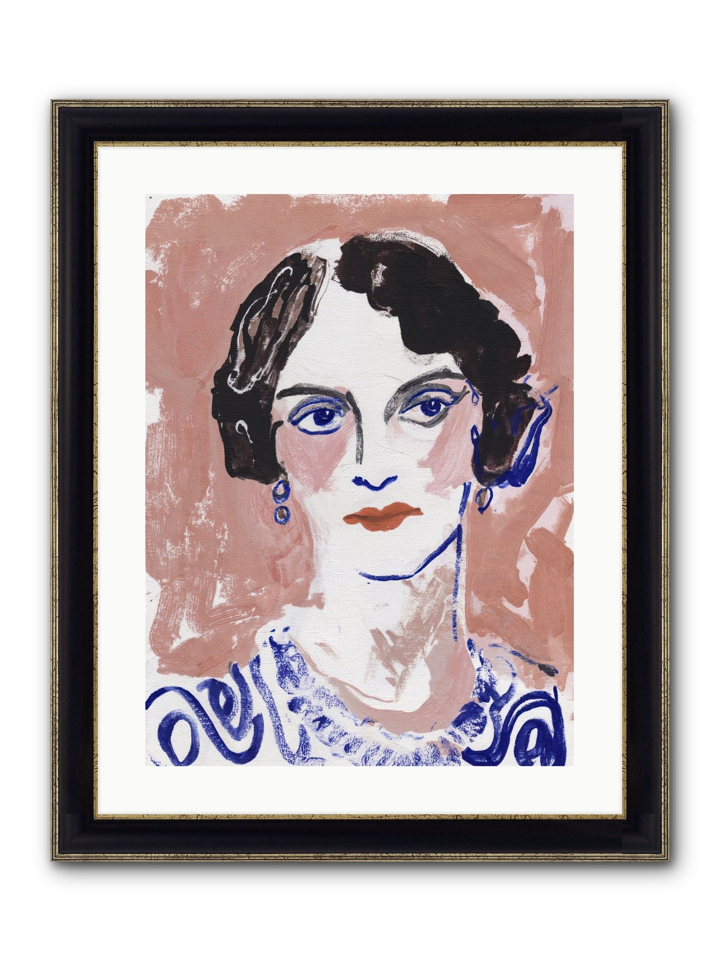 Kept Her Own Counsel Framed Print - Black & Gold 18x24