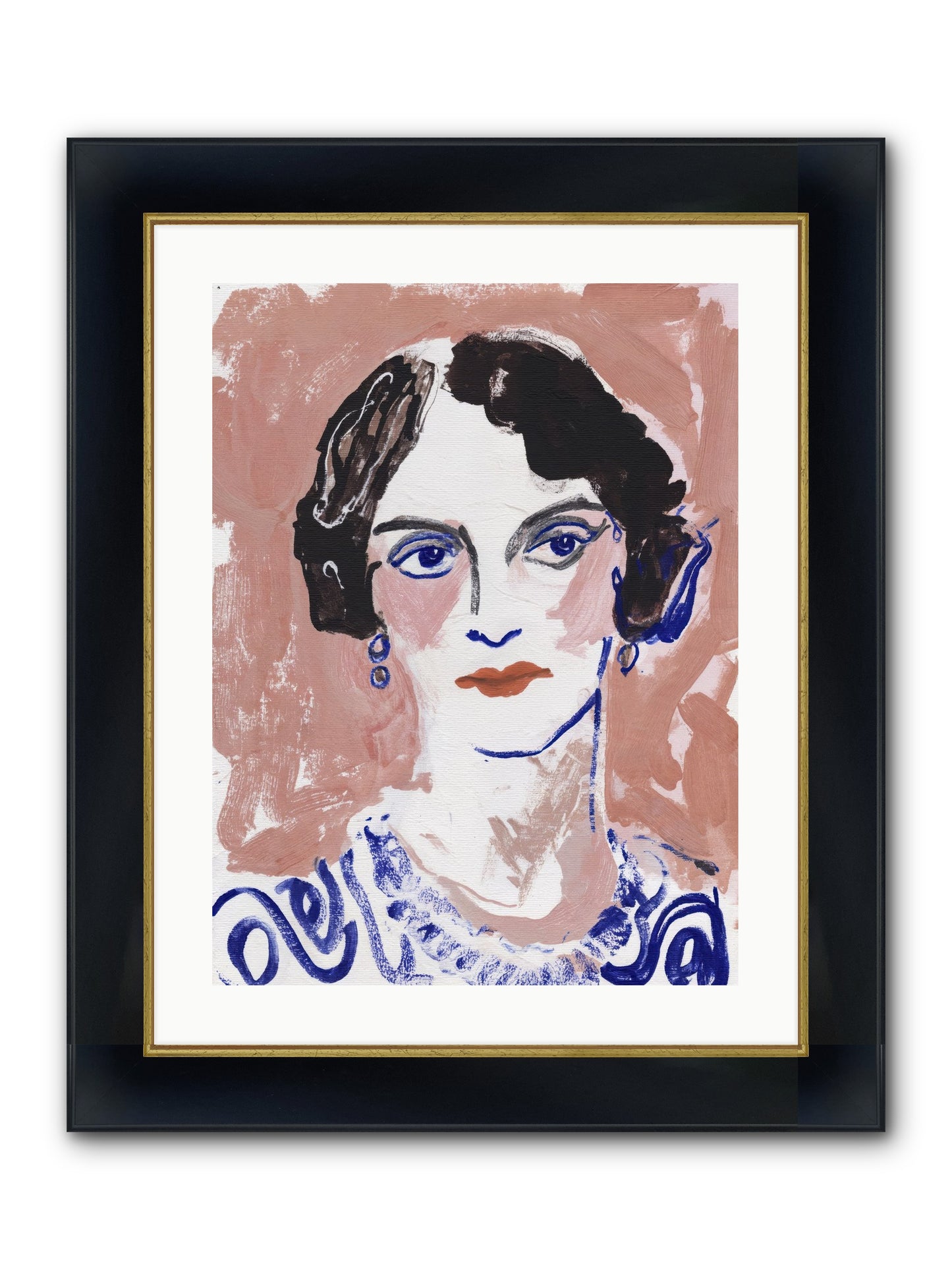 Kept Her Own Counsel Framed Print - Wide Black w/Gold 18x24