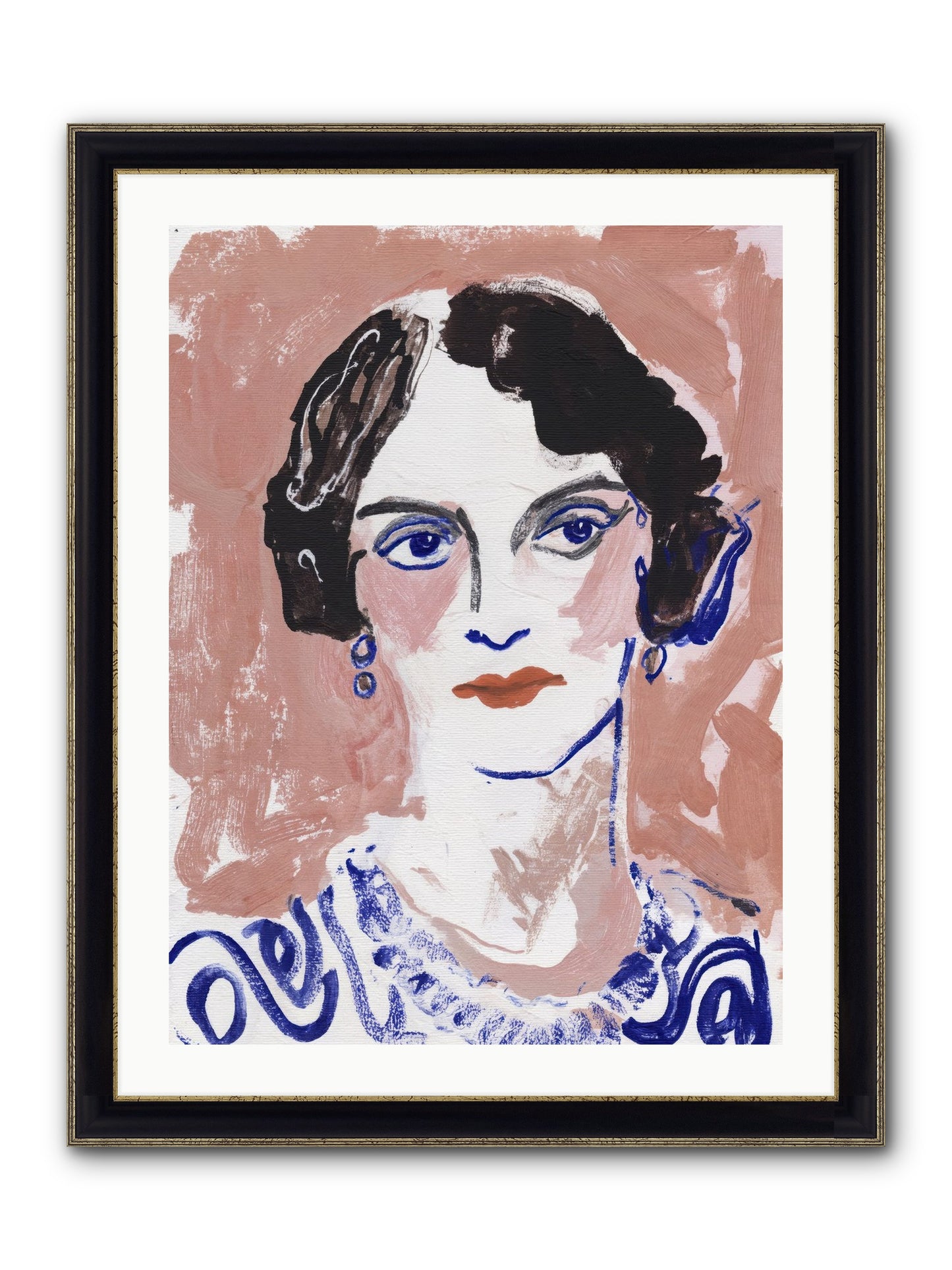 Kept Her Own Counsel Framed Print - Black & Gold 24x32