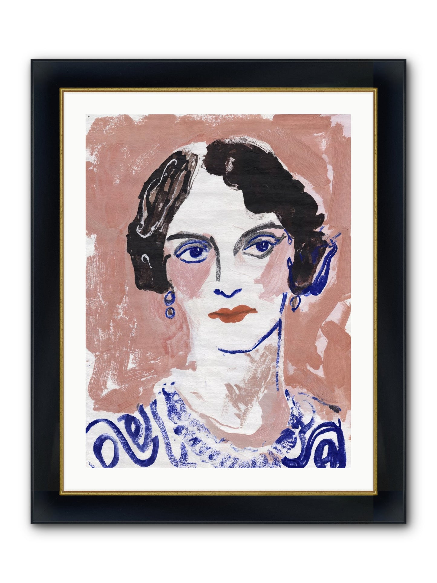Kept Her Own Counsel Framed Print - Wide Black w/Gold 24x32