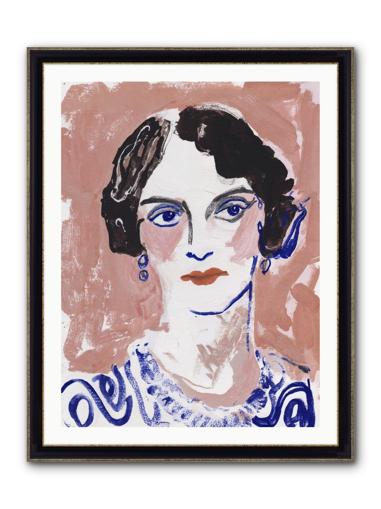 Kept Her Own Counsel Framed Print - Black & Gold 30x40