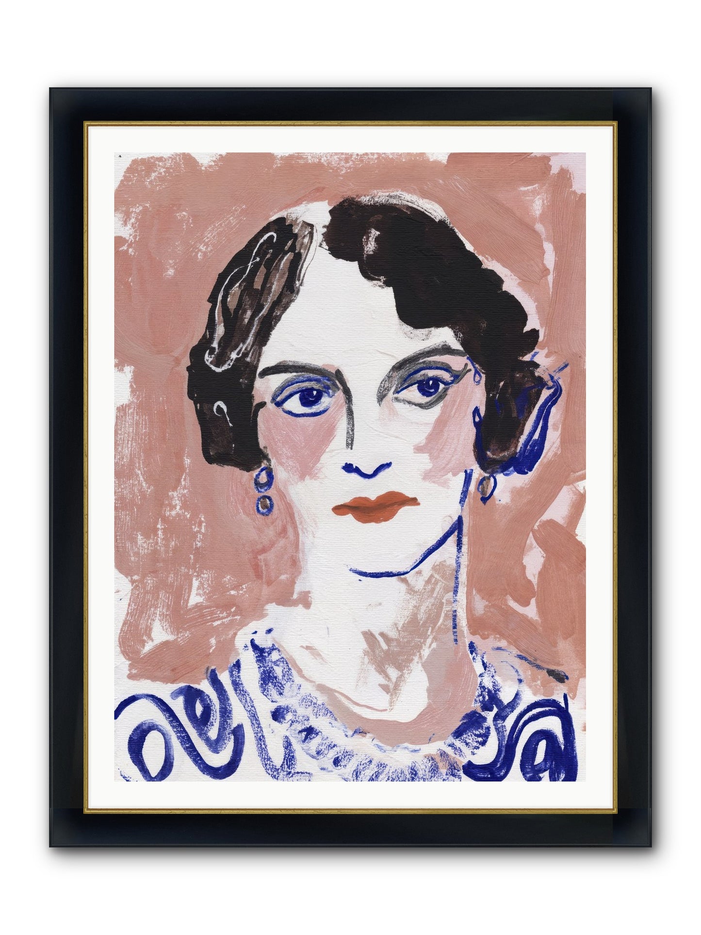 Kept Her Own Counsel Framed Print - Wide Black w/Gold 36x48