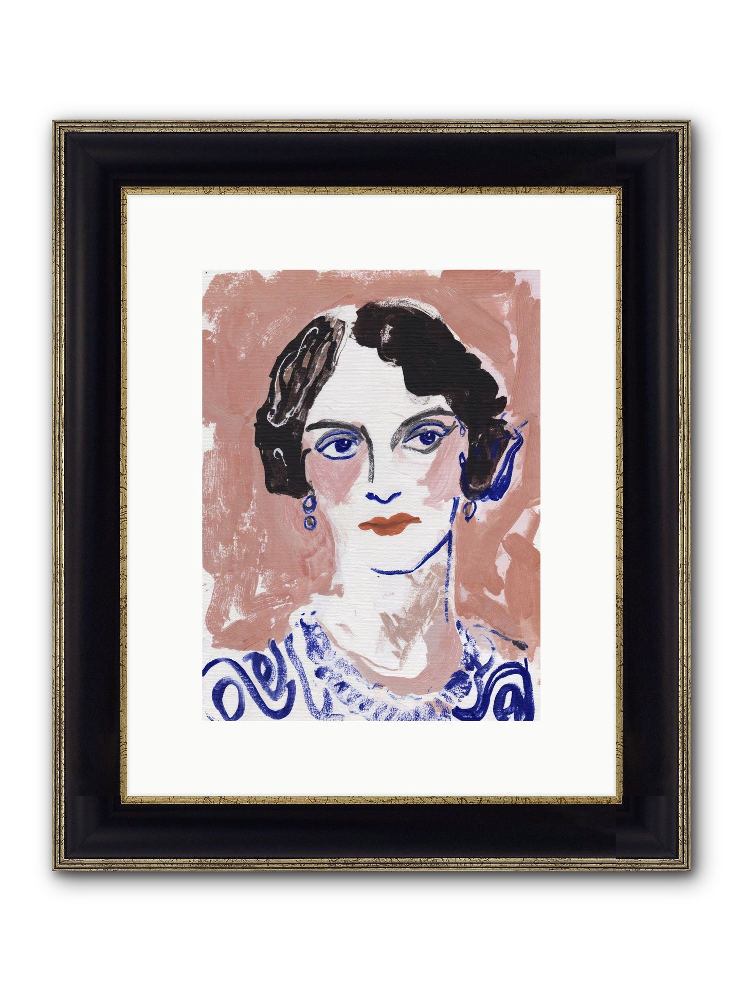 Kept Her Own Counsel Framed Print - Black & Gold 9x12