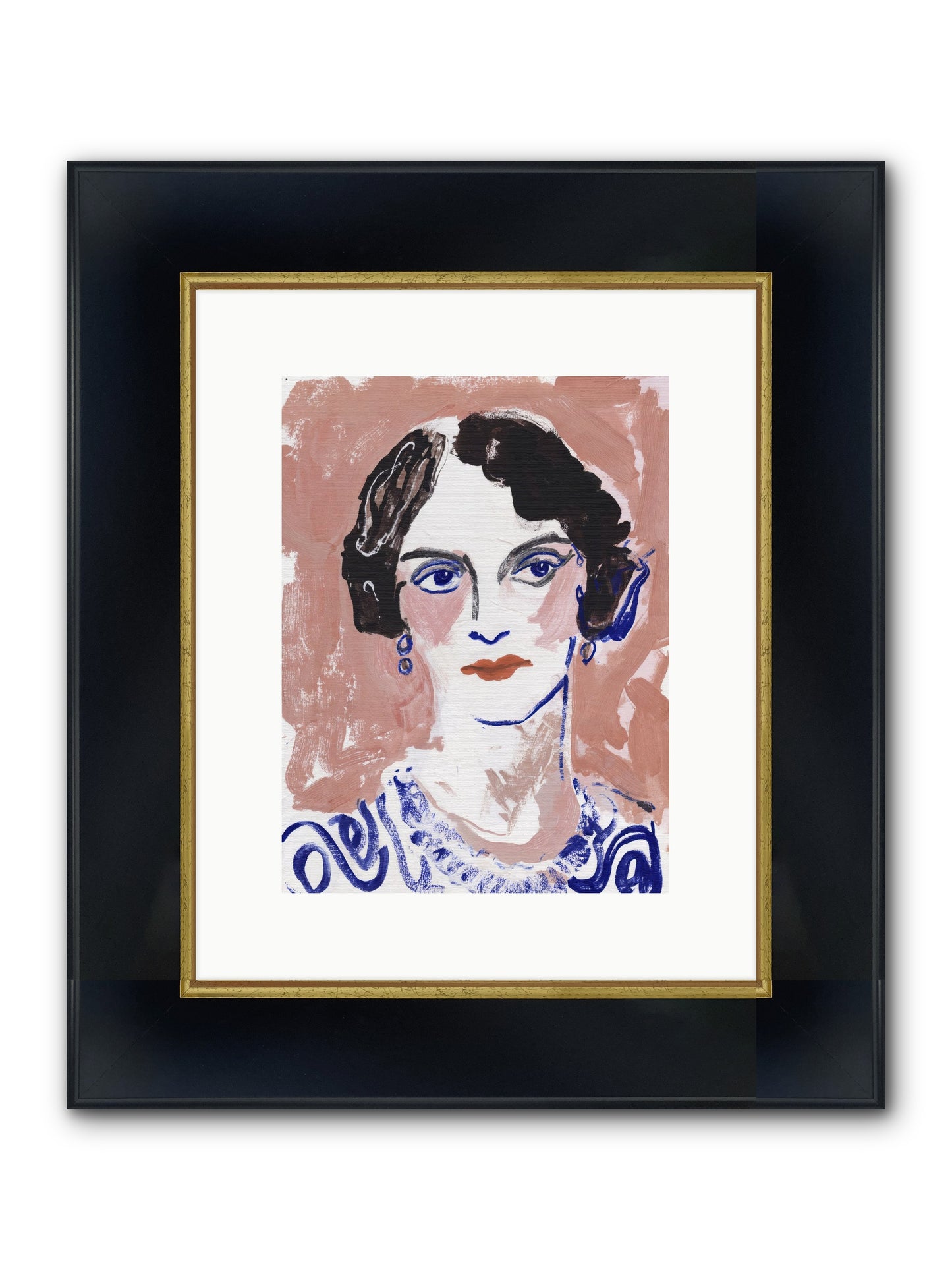 Kept Her Own Counsel Framed Print - Wide Black w/Gold 9x12