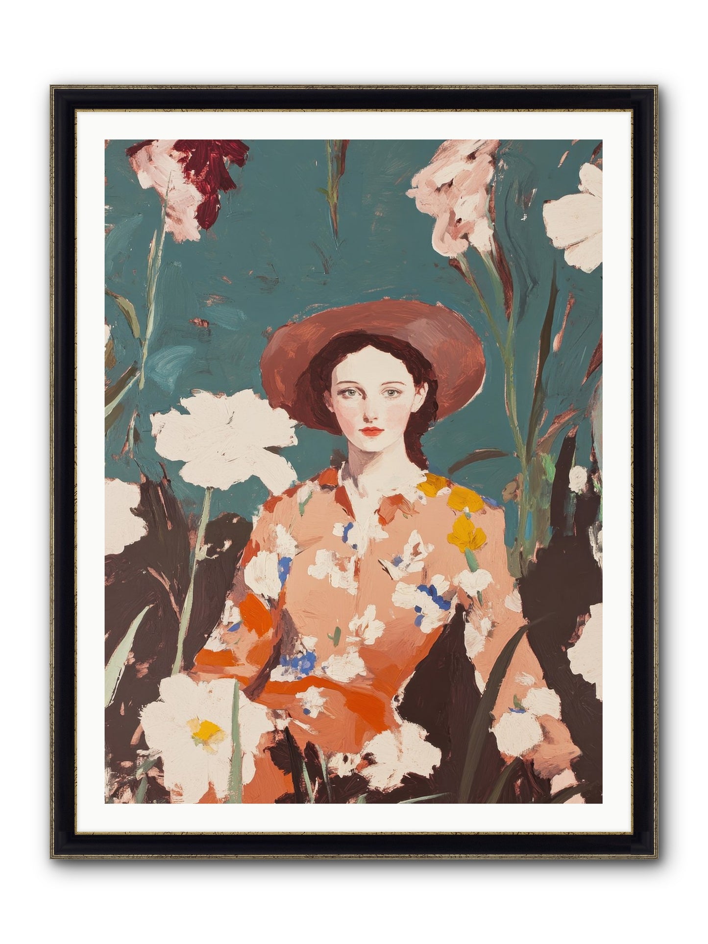 Kindred Spirit Framed Print - Black & Gold 36x48