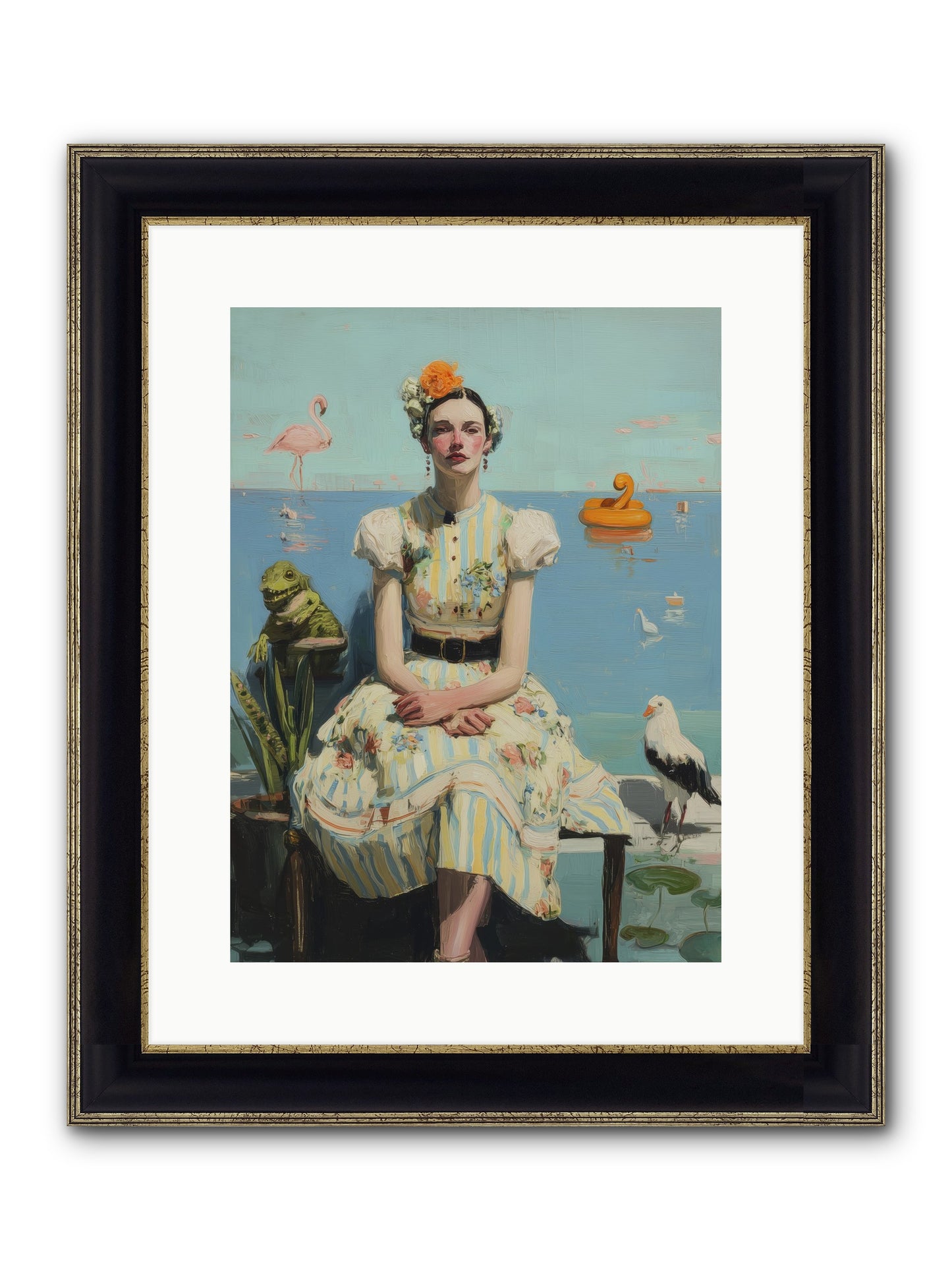 Kindred Spirits Framed Print - Black & Gold 12x16