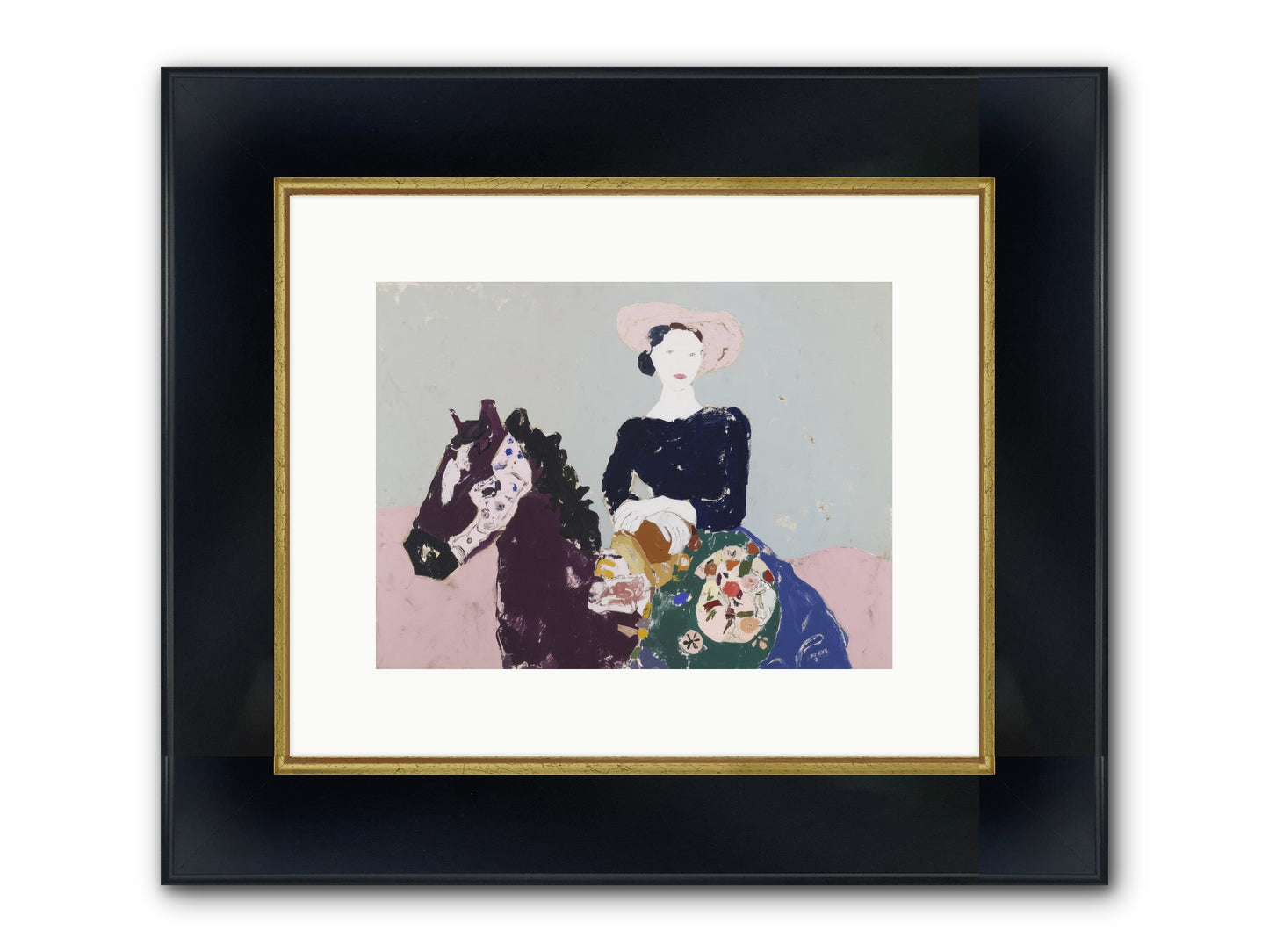 Kingshore Rise Framed Print - Wide Black w/Gold 12x9