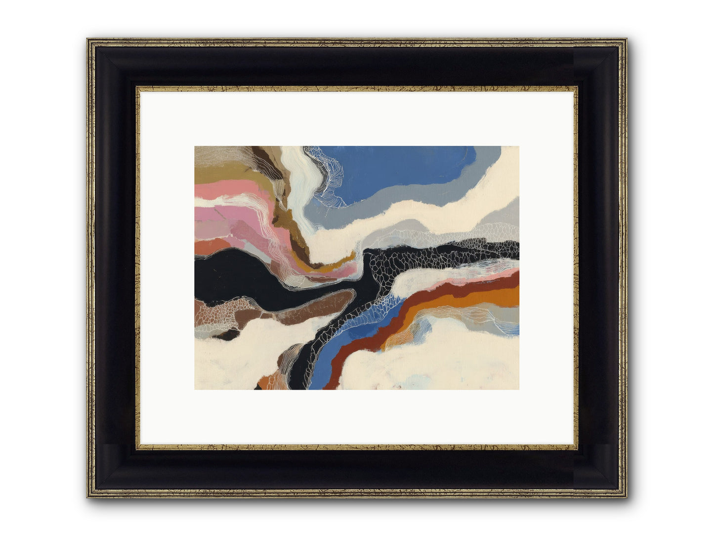 Kismet Framed Print - Black & Gold 12x9
