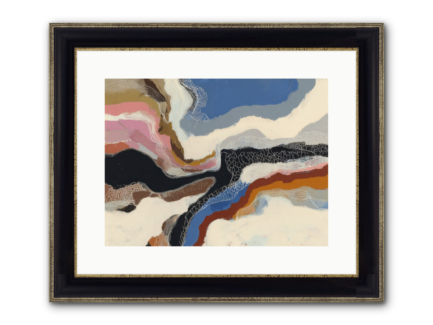 Kismet Framed Print - Black & Gold 16x12