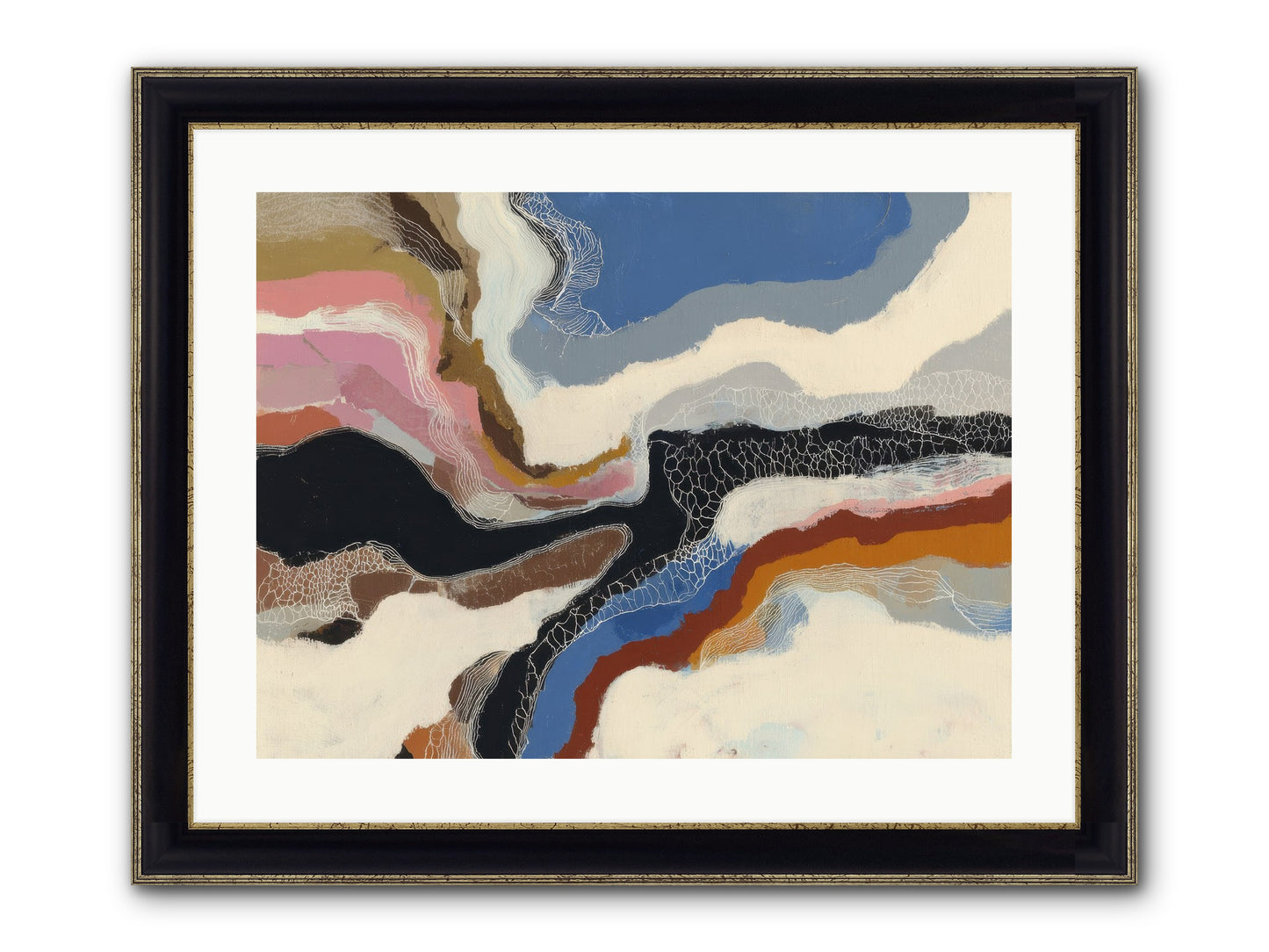 Kismet Framed Print - Black & Gold 24x18