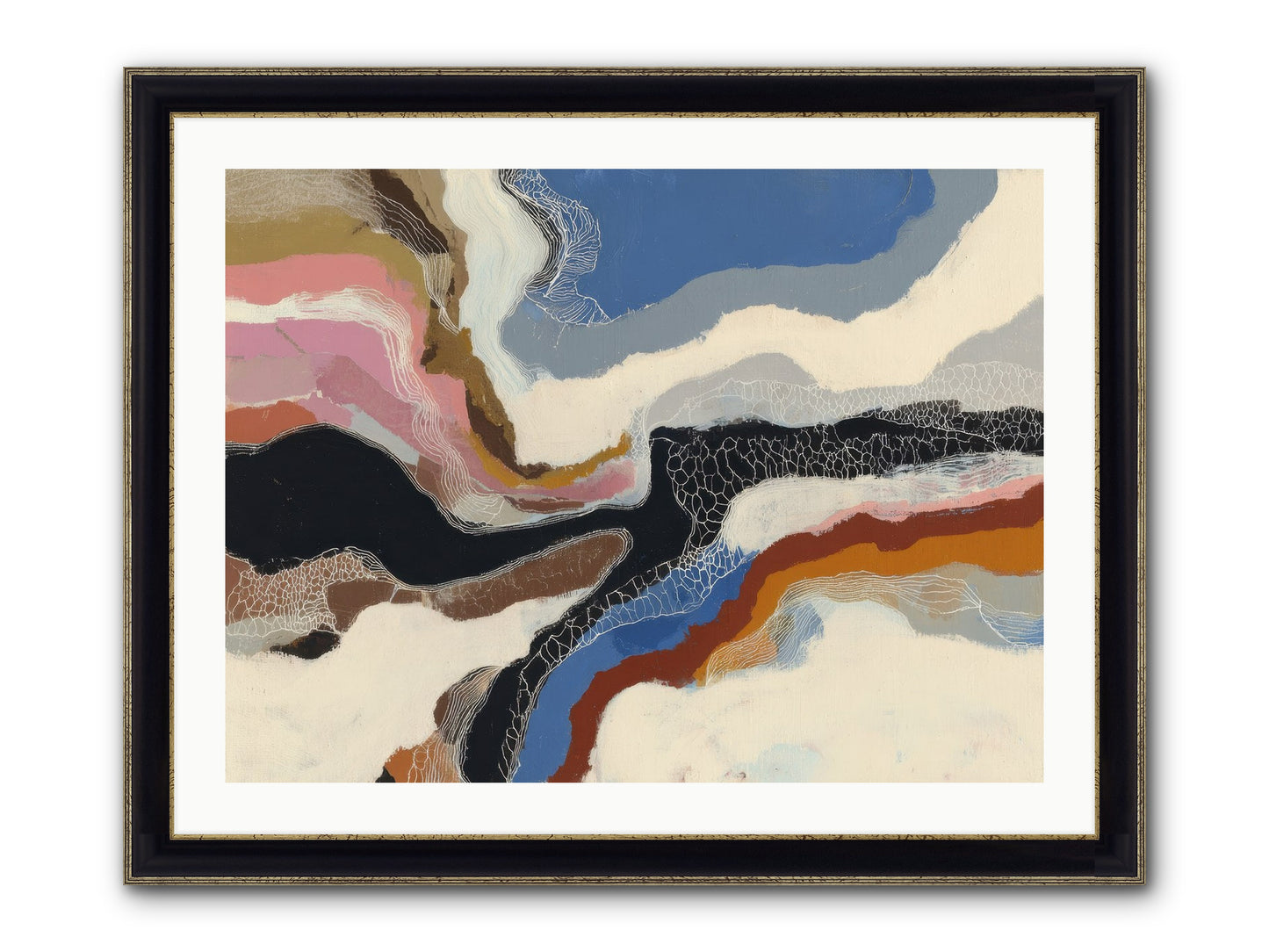 Kismet Framed Print - Black & Gold 32x24