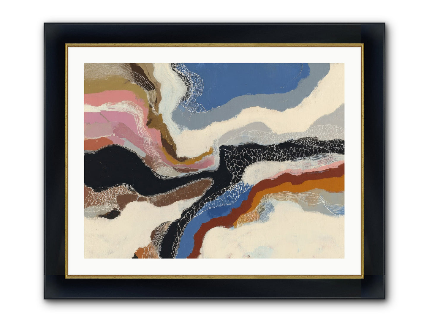 Kismet Framed Print - Wide Black w/Gold 32x24