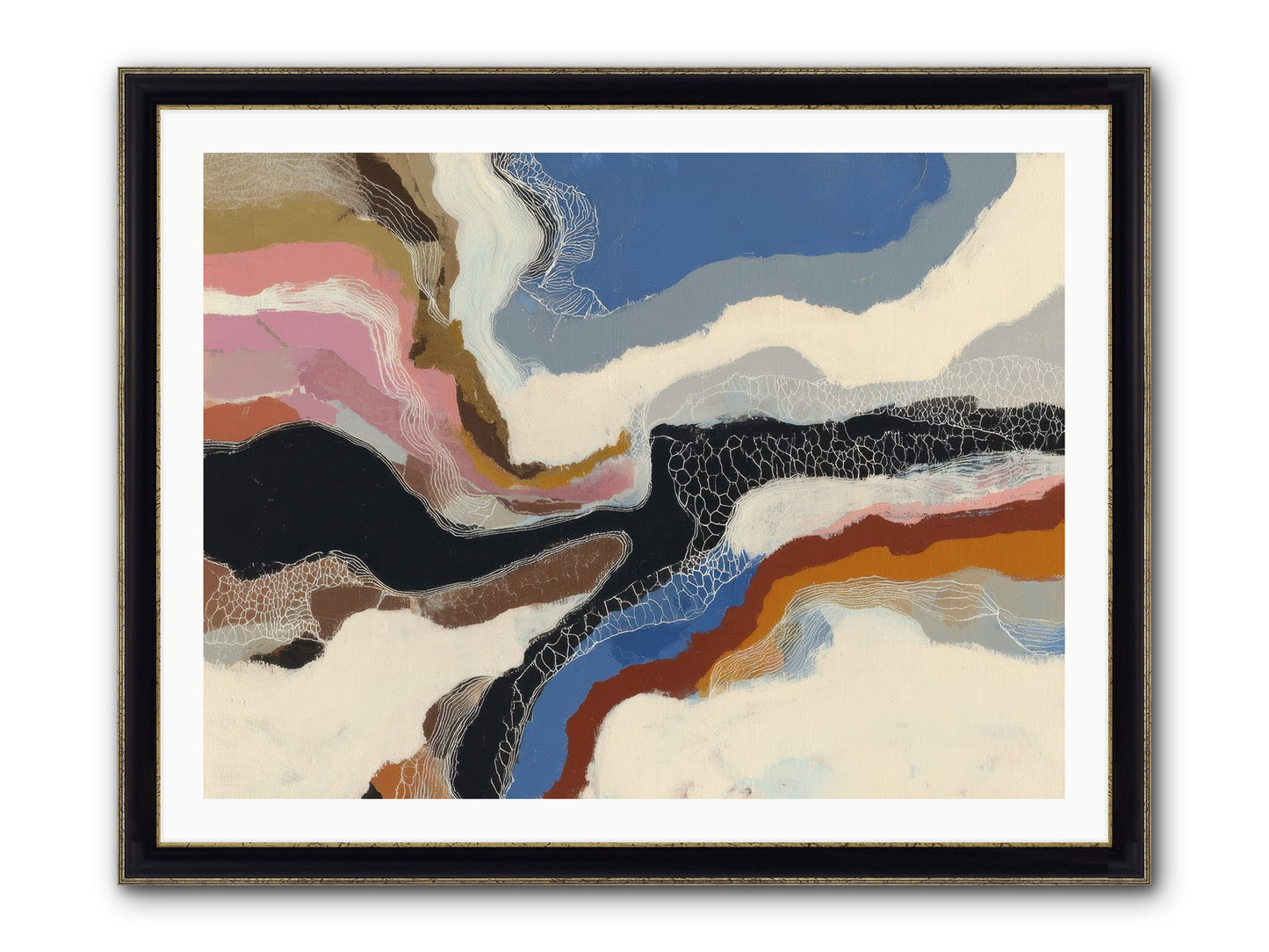 Kismet Framed Print - Black & Gold 40x30