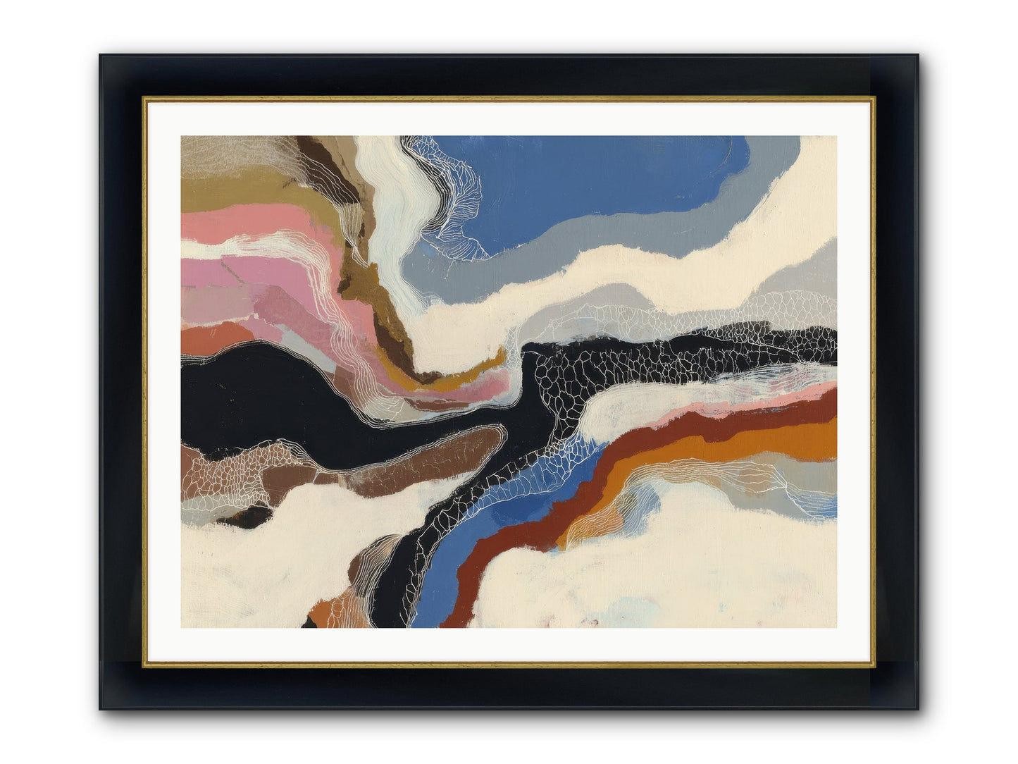 Kismet Framed Print - Wide Black w/Gold 40x30