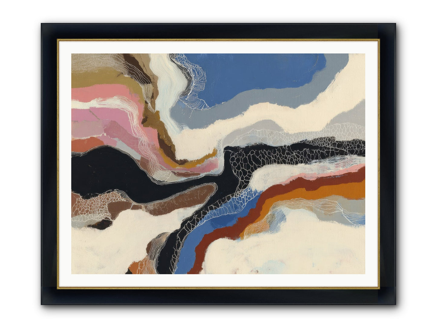 Kismet Framed Print - Wide Black w/Gold 48x36