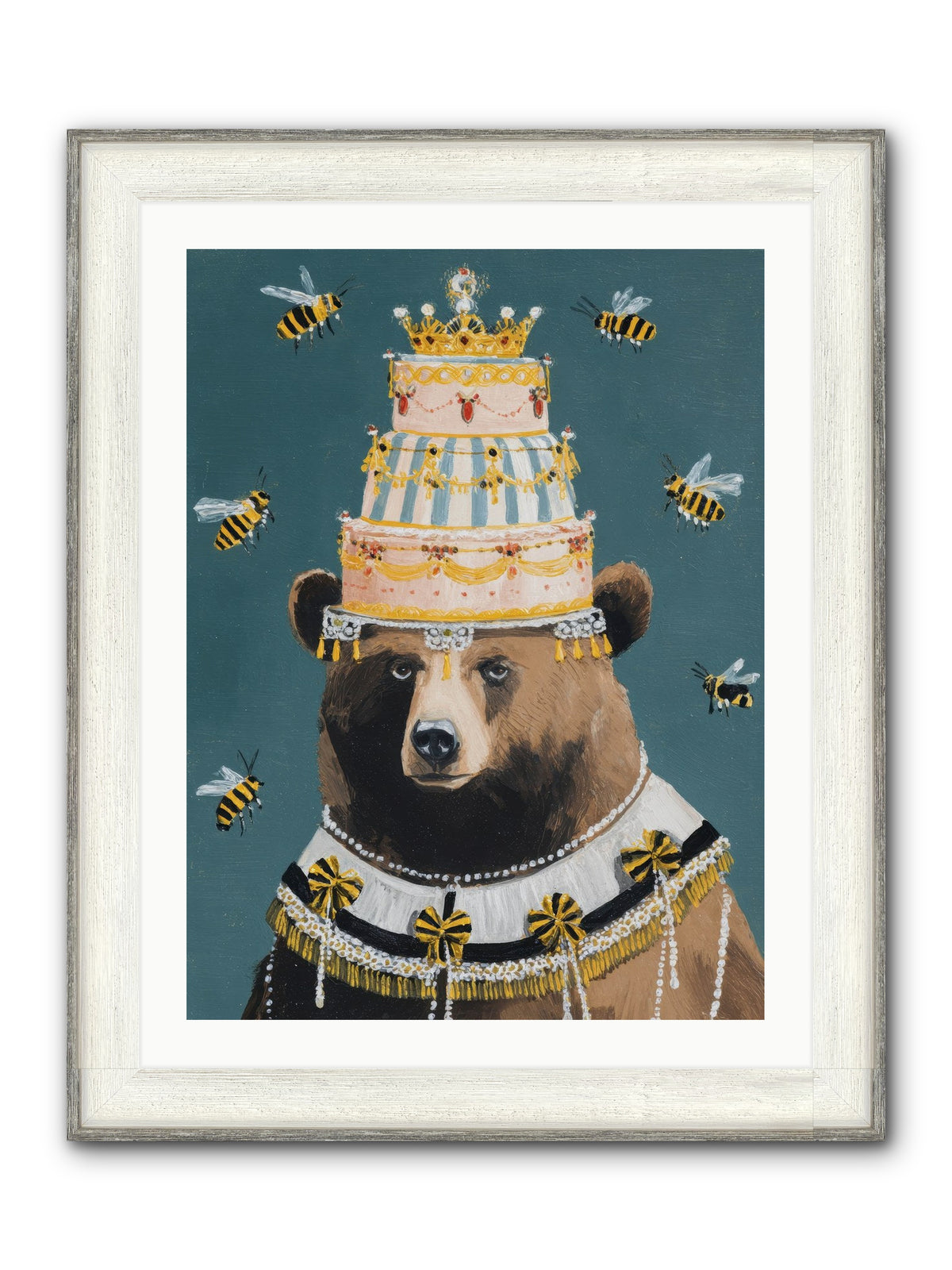 Kissed By Honeyed Time Framed Print - Driftwood White 24x32