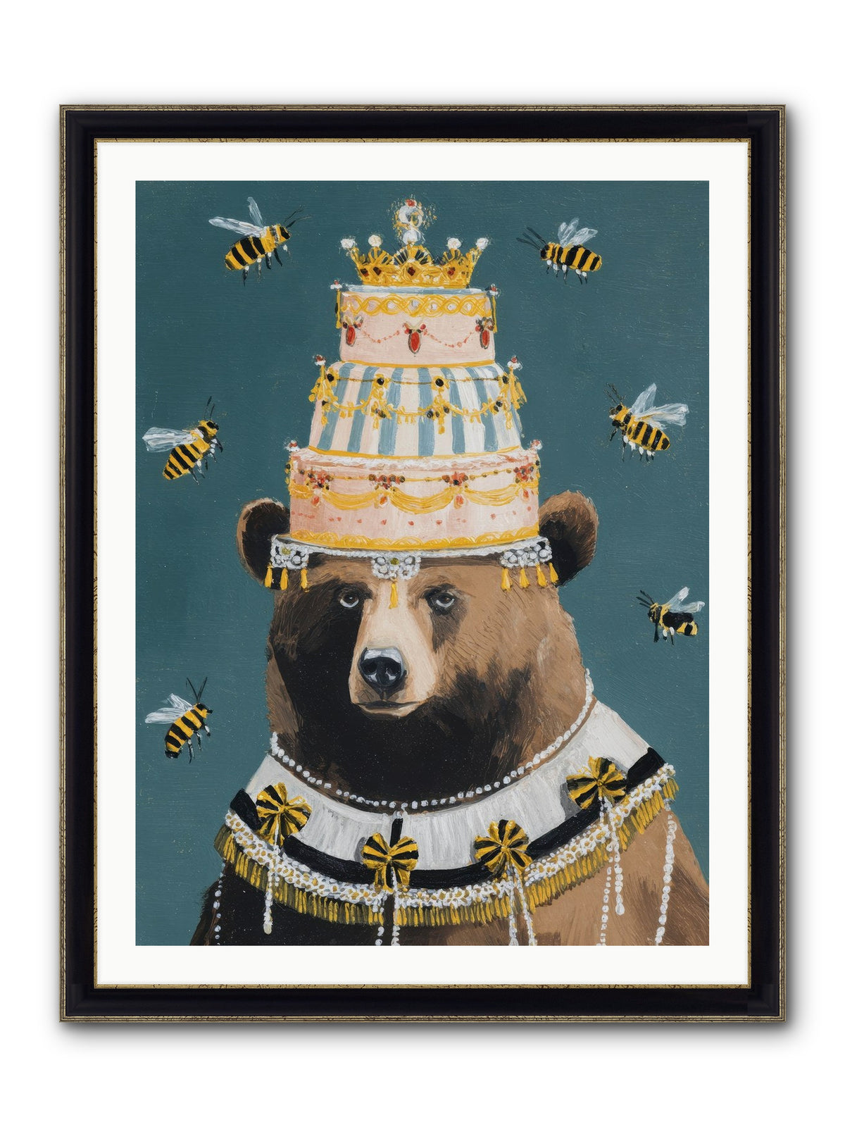 Kissed By Honeyed Time Framed Print - Black & Gold 30x40