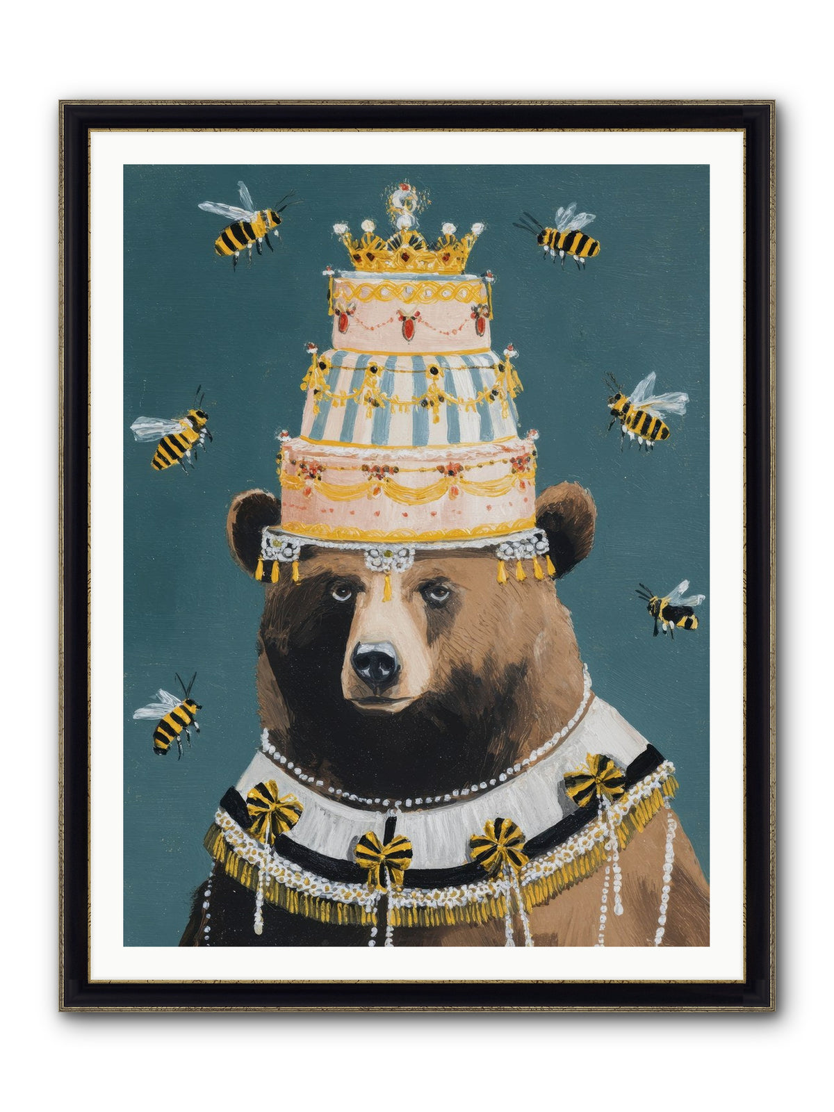 Kissed By Honeyed Time Framed Print - Black & Gold 36x48