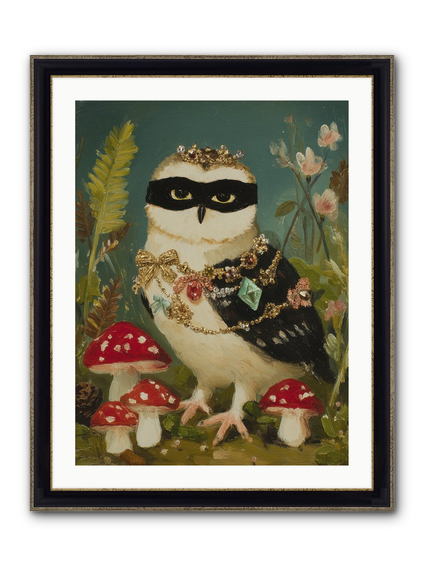 Kissed By Moonlight Framed Print - Black & Gold 24x32