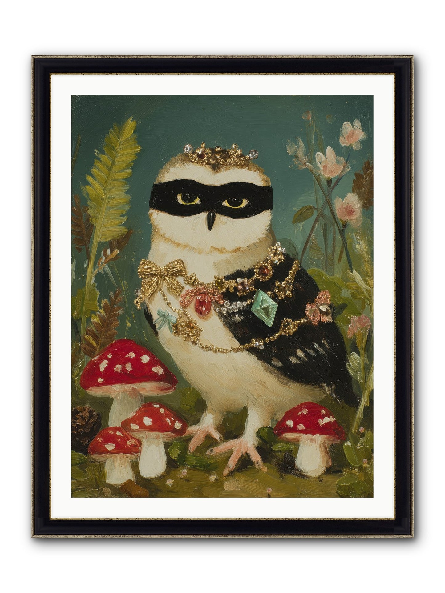 Kissed By Moonlight Framed Print - Black & Gold 30x40