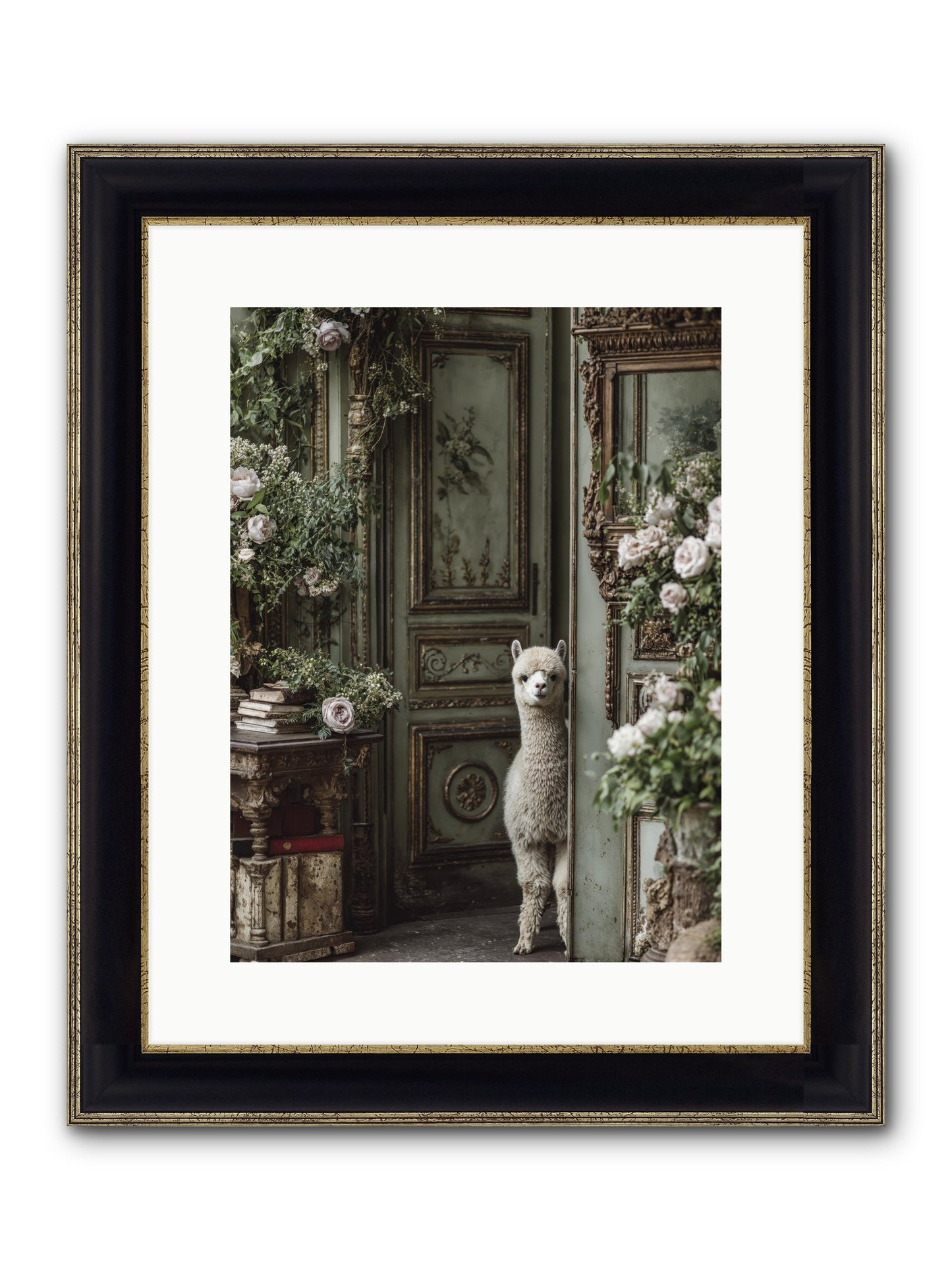 Kissed With Stars Framed Print - Black & Gold 12x16