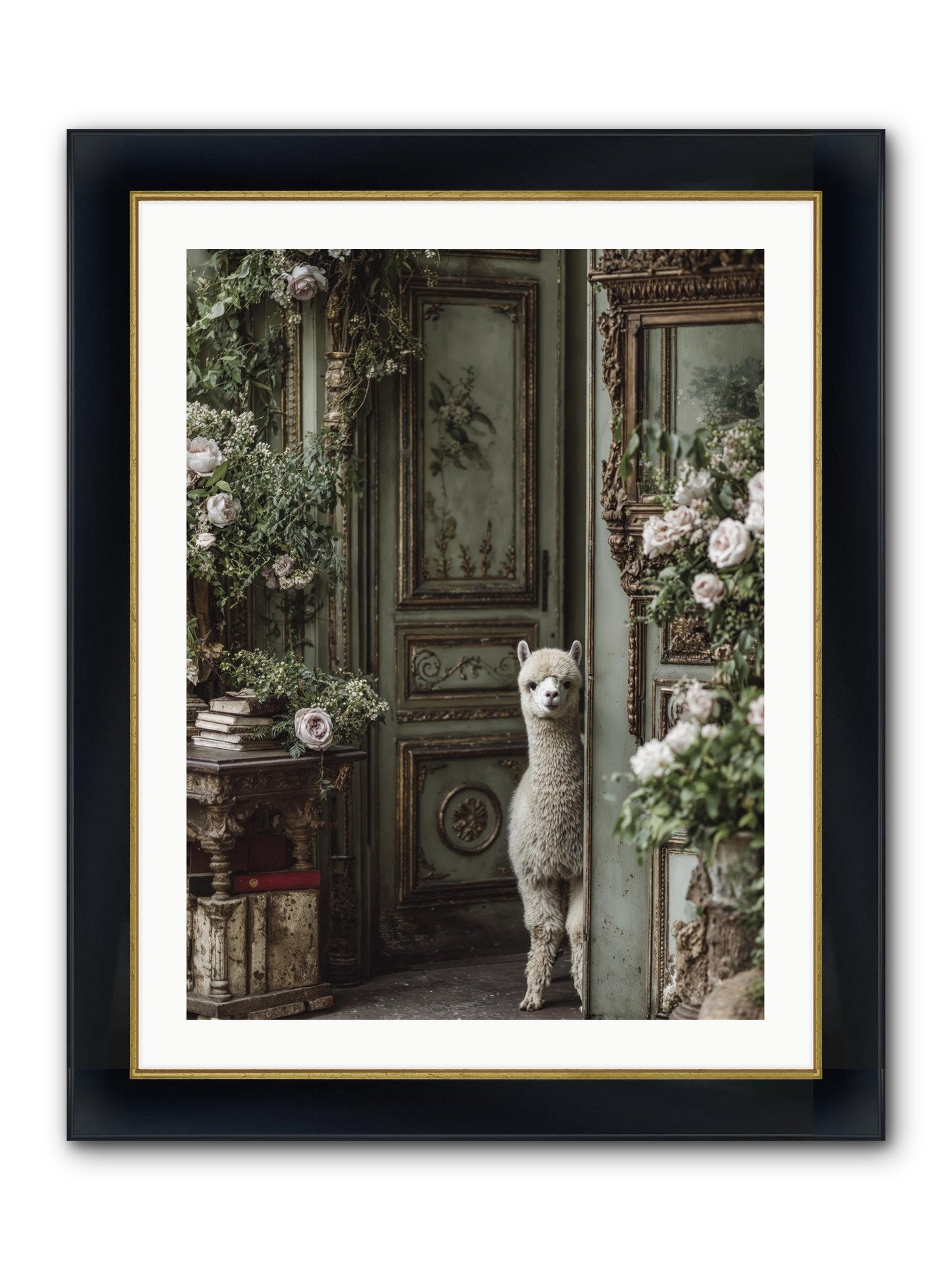 Kissed With Stars Framed Print - Wide Black w/Gold 24x32