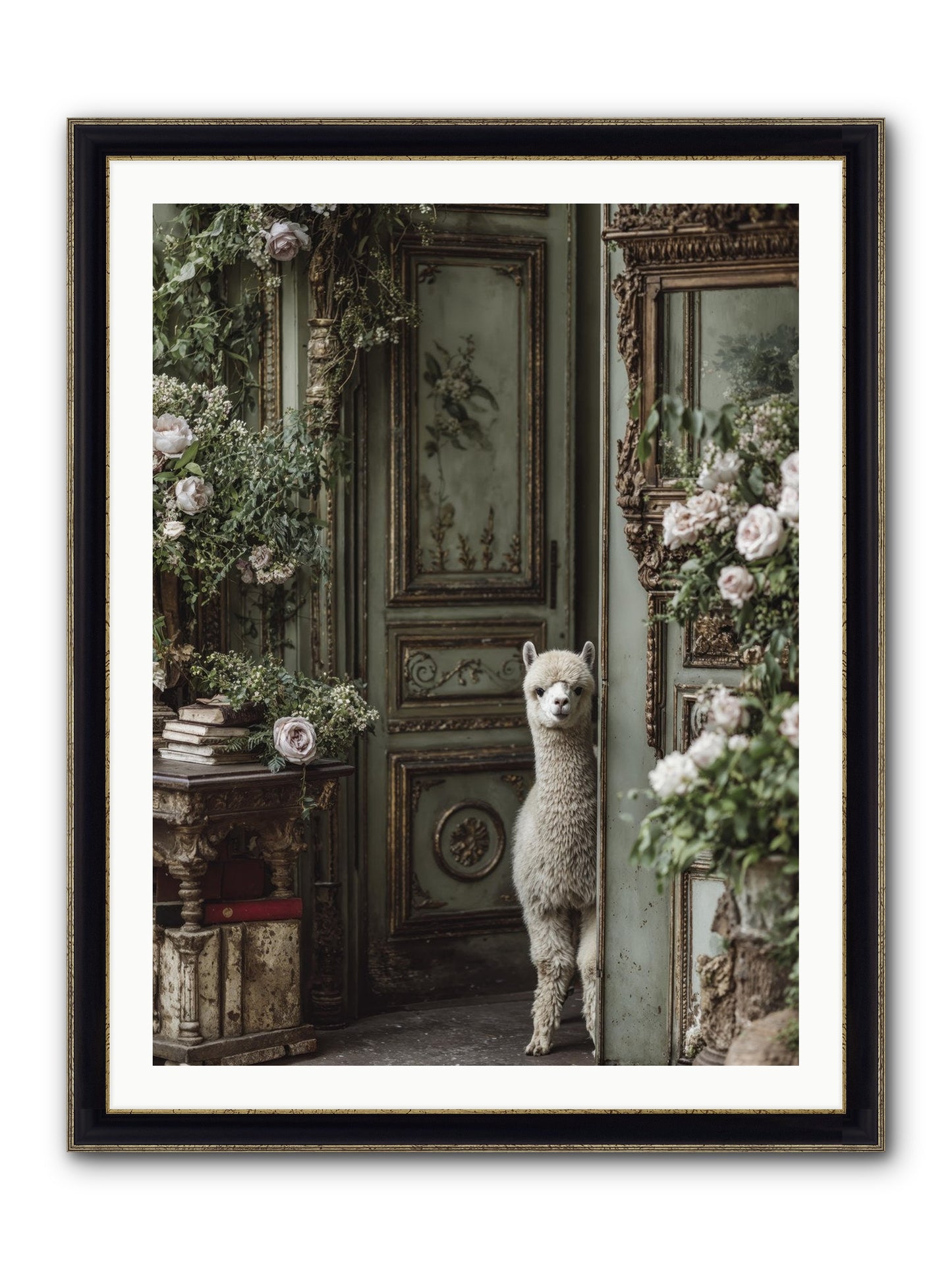 Kissed With Stars Framed Print - Black & Gold 30x40
