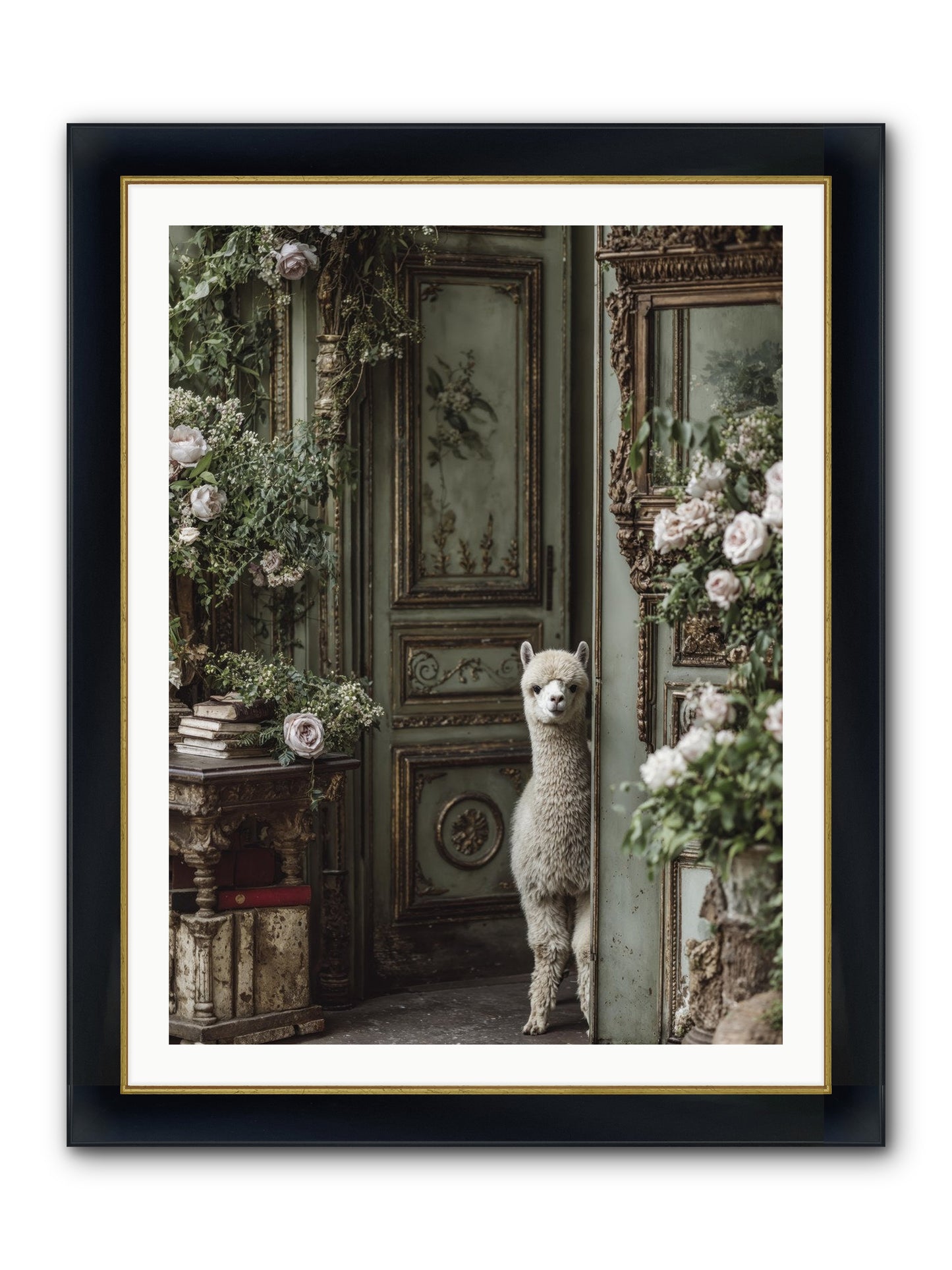 Kissed With Stars Framed Print - Wide Black w/Gold 30x40