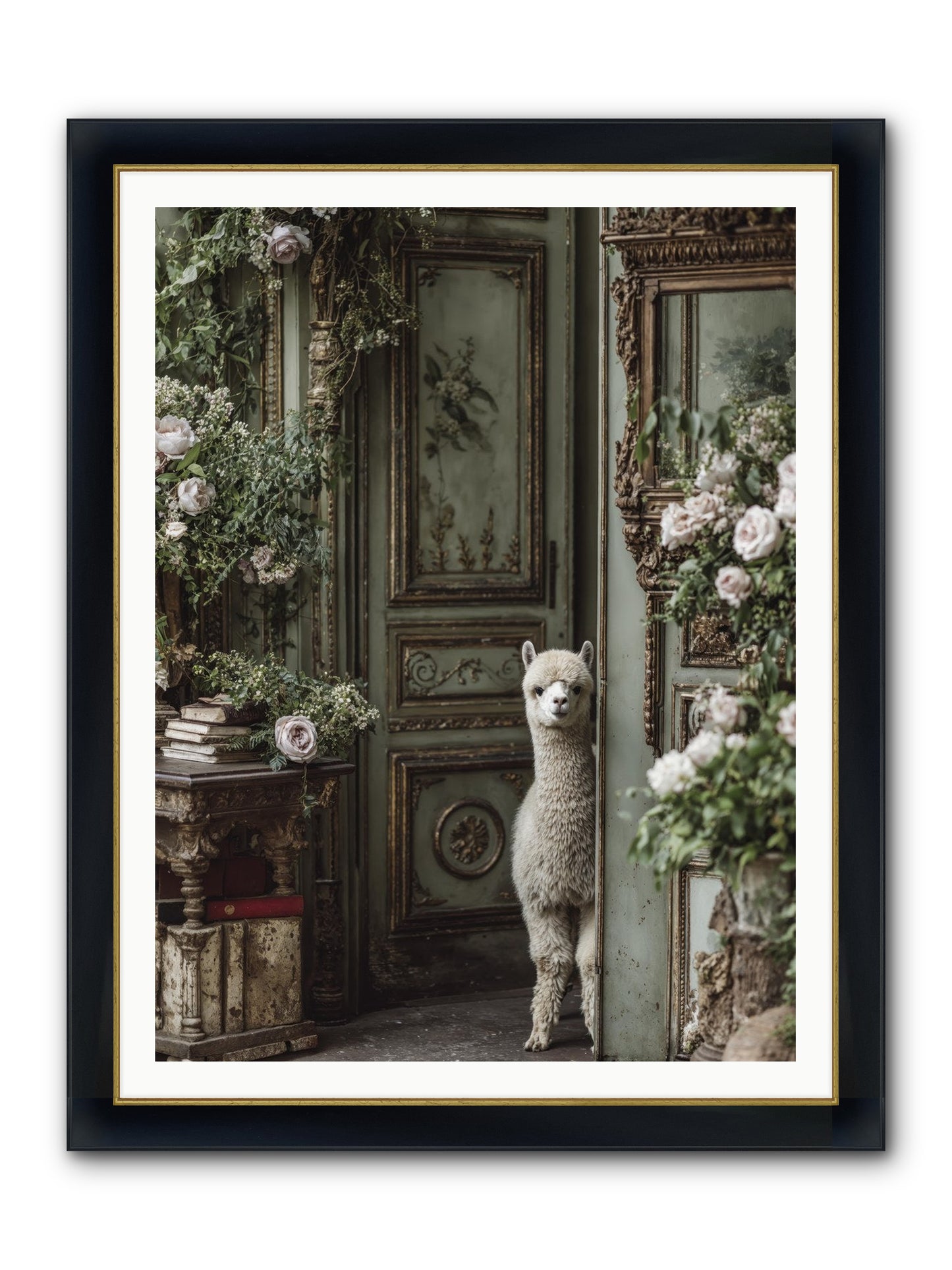 Kissed With Stars Framed Print - Wide Black w/Gold 36x48