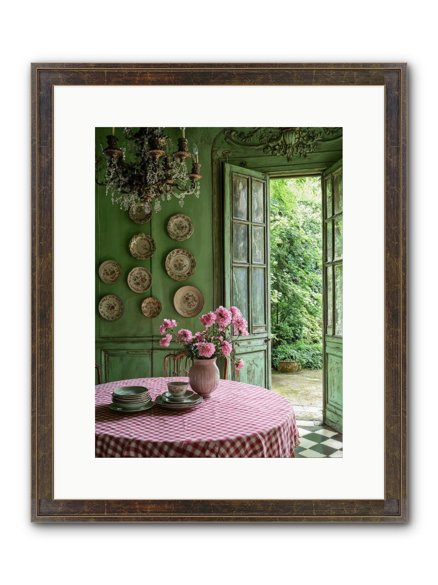 Kitchen Of Gathered Dreams Framed Print - Slimwoods Black/Gold 12x16