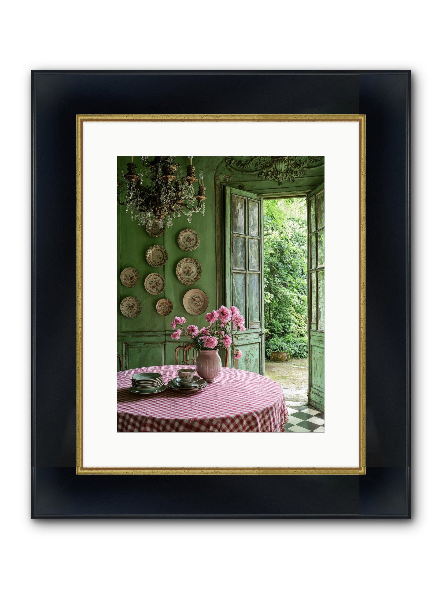 Kitchen Of Gathered Dreams Framed Print - Wide Black w/Gold 12x16